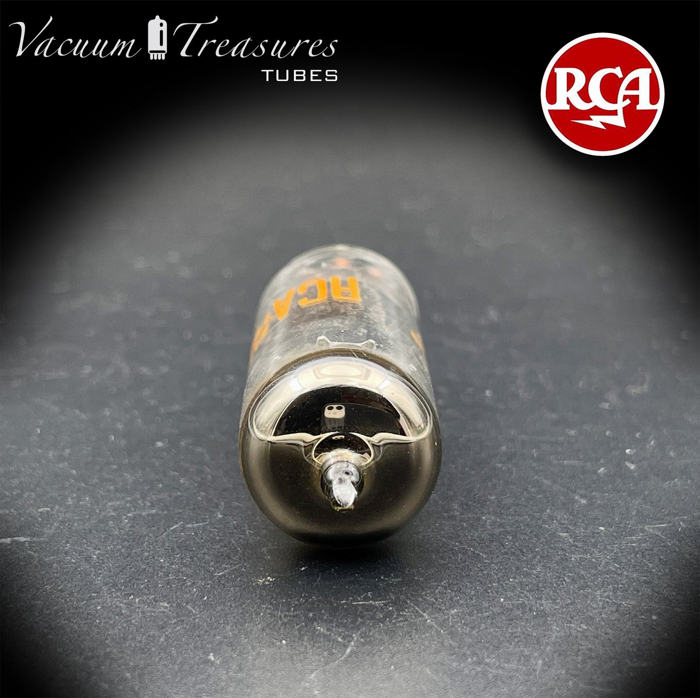 6AQ5 A ( EL90 ) RCA NOS Black Plate Halo Getter Made in USA ’61
