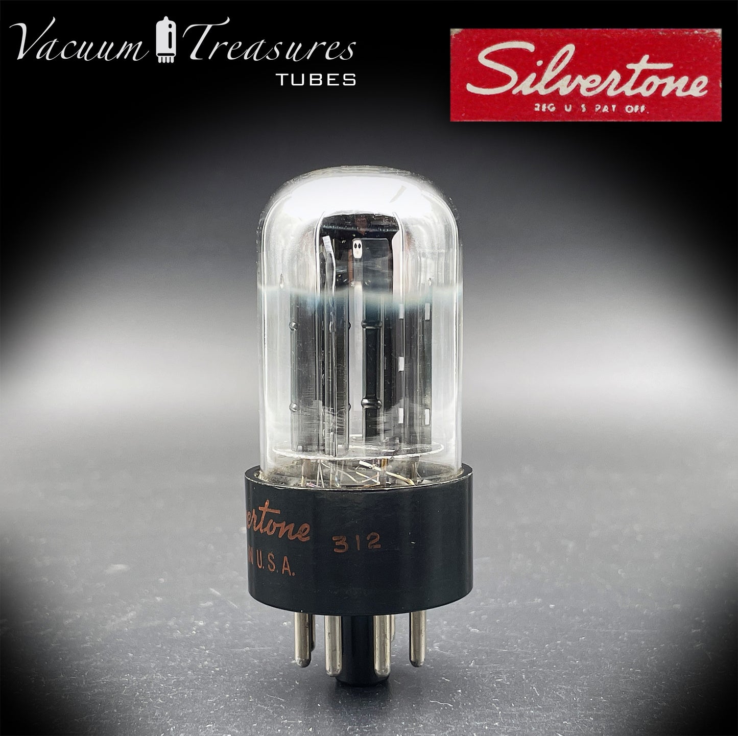 6SN7GTB NOS NIB Silvertone by SYLVANIA CHROME TOP Tested Tube Black Plates USA
