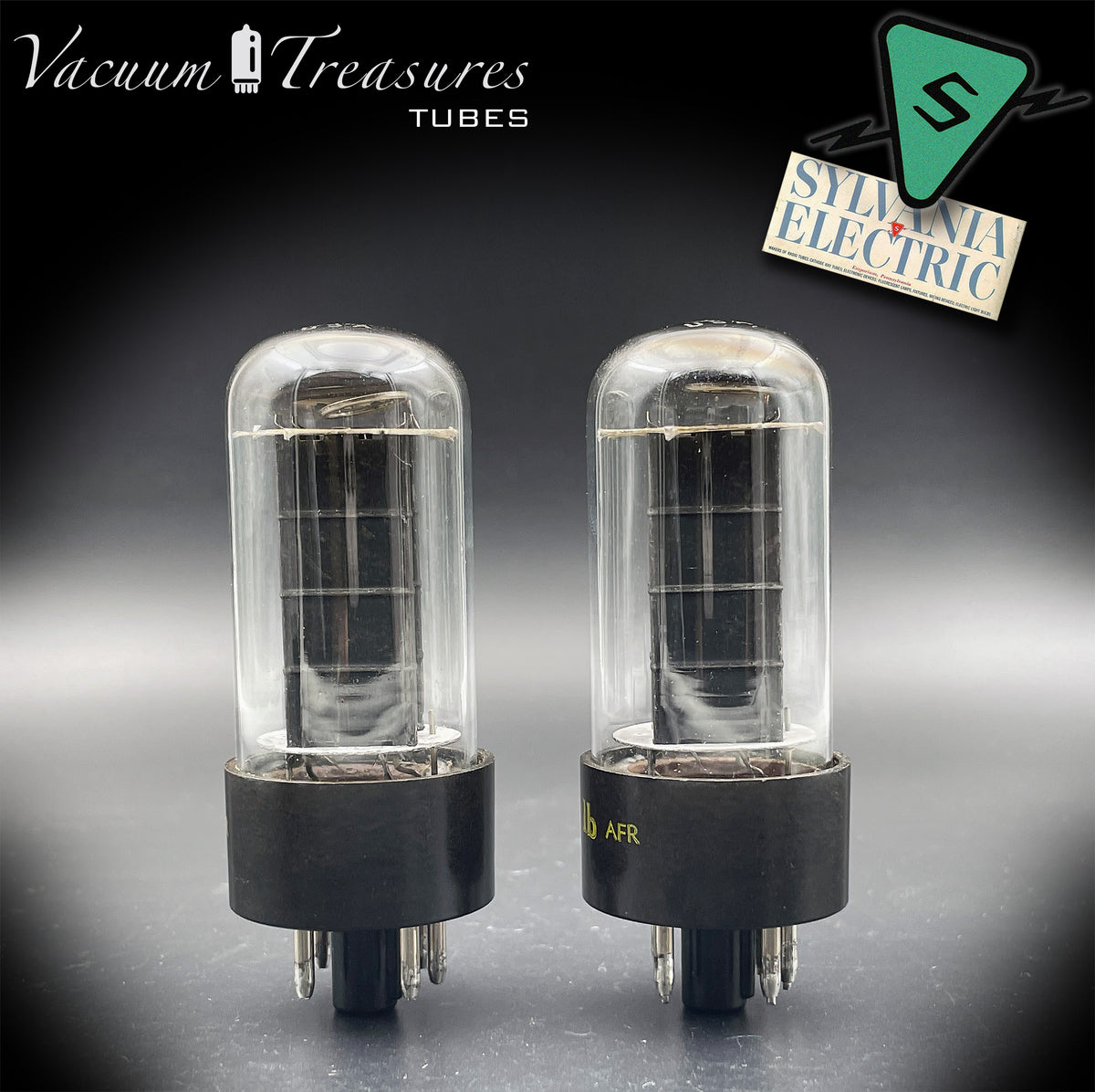 5Y3GT / 5Z2P SYLVANIA Black Plate Rectifier Tubes, Matched Pair, Made in the USA