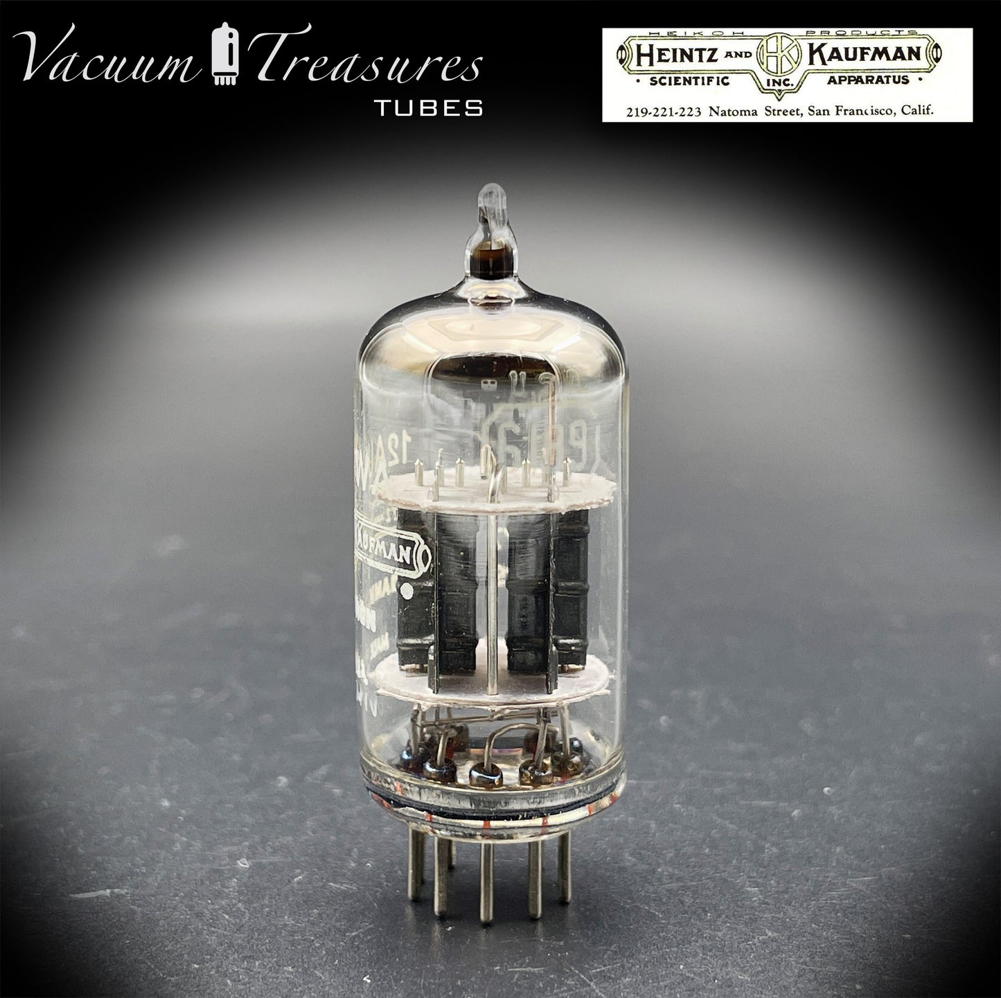 12AU7WA / CV4003 / 6189 Heinz & Kauffman Black Plates Halo Getter Made in USA