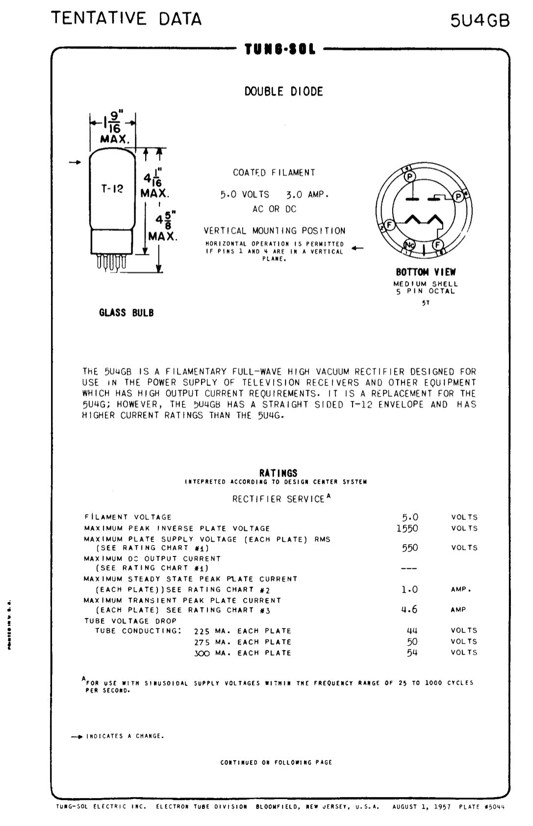 5U4GB 5AS4A NOS NIB MATSUSHITA/International Black Plates Matched Pair Tubes Top Side Halo Getter Rectifiers Made in JAPAN