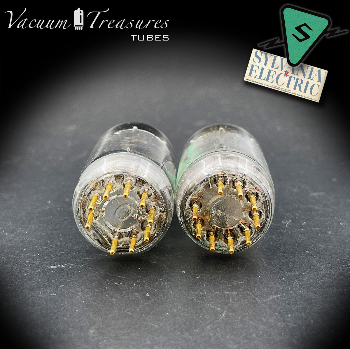 5965 / E180CC NOS NIB SYLVANIA Triple Mica Gold Pin Tested Pair Balanced Sections Made in USA