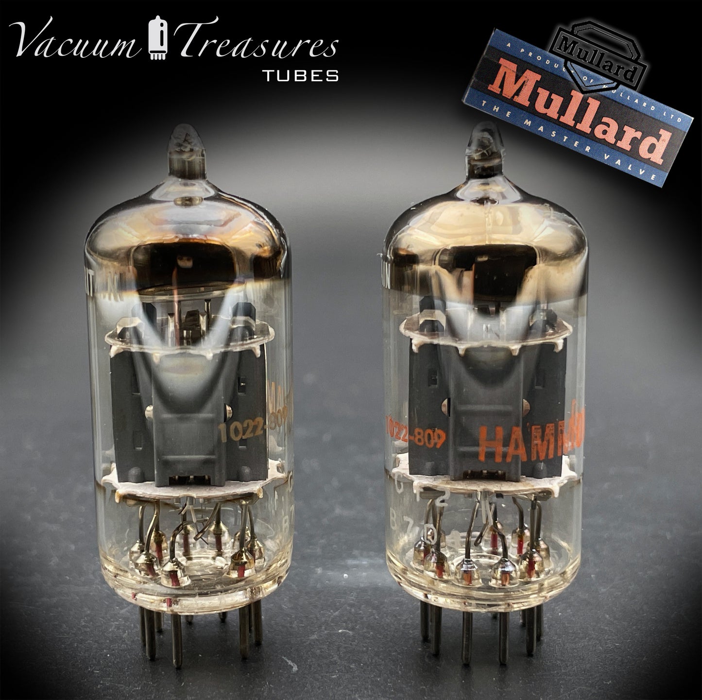 12AU7 ( ECC82 ) MULLARD Blackburn Short Plates Matched Pair Tubes Made in GT. BRITAIN