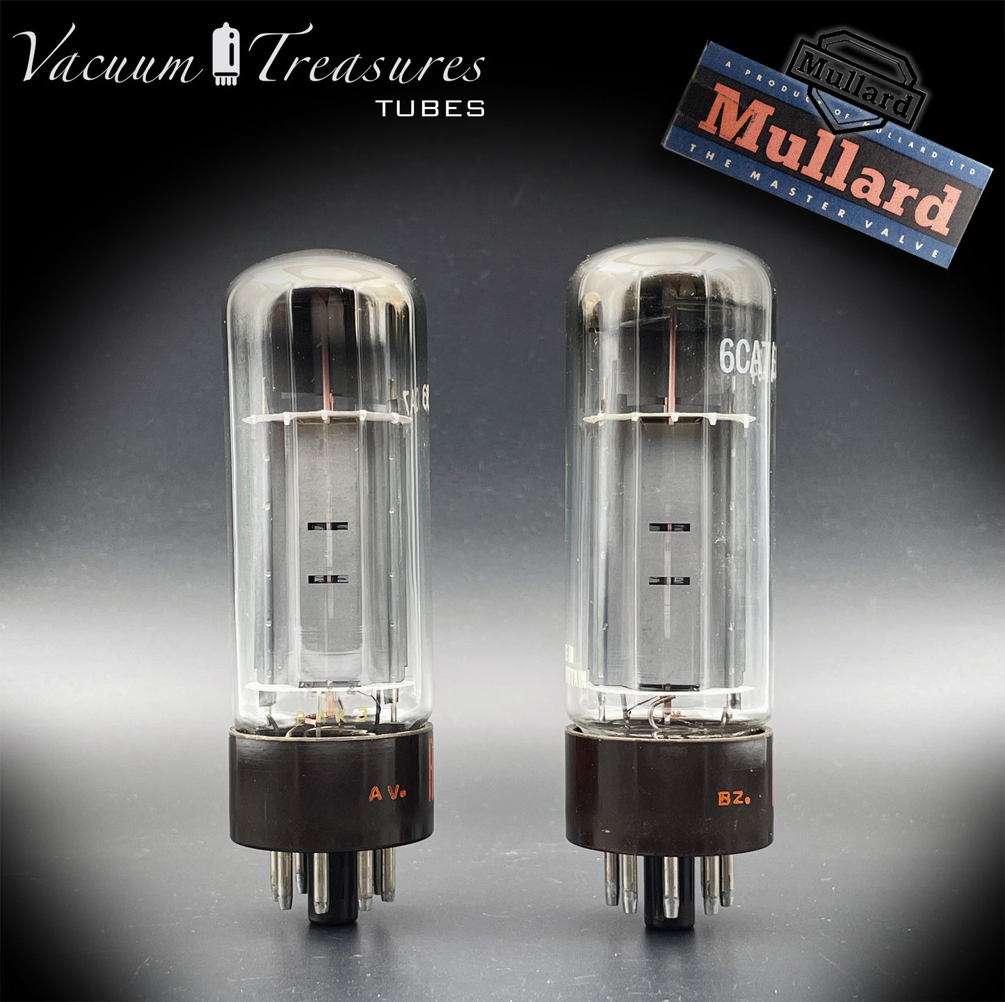 6CA7 ( EL34 ) RCA NOS NIB by Mullard Xf2 OO Getter Brown Base Matched Tubes Made in GT. Britain