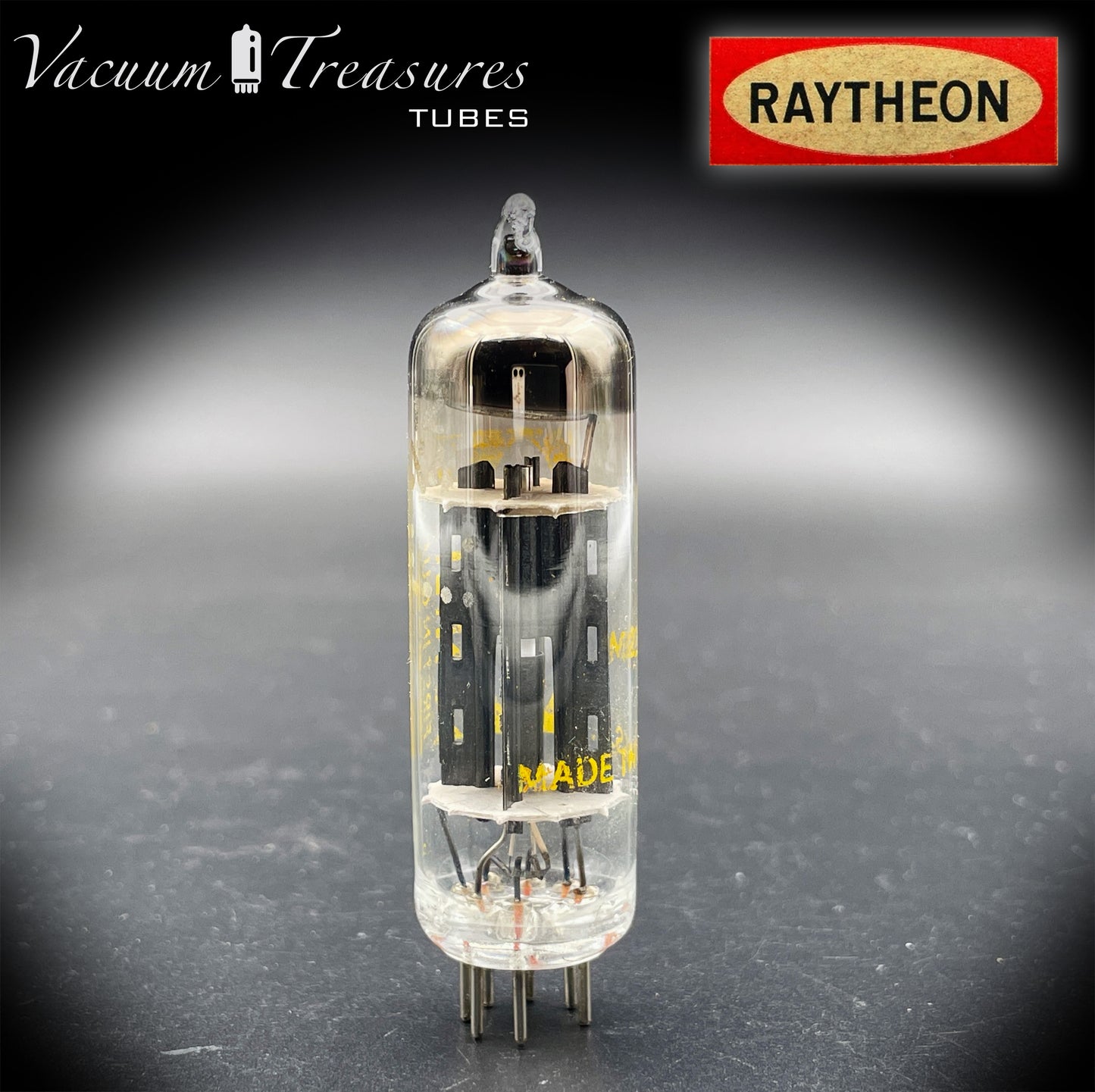 12X4 RAYTHEON NOS NIB Black Plates Halo Getter Tube Rectifier Made in USA '60s