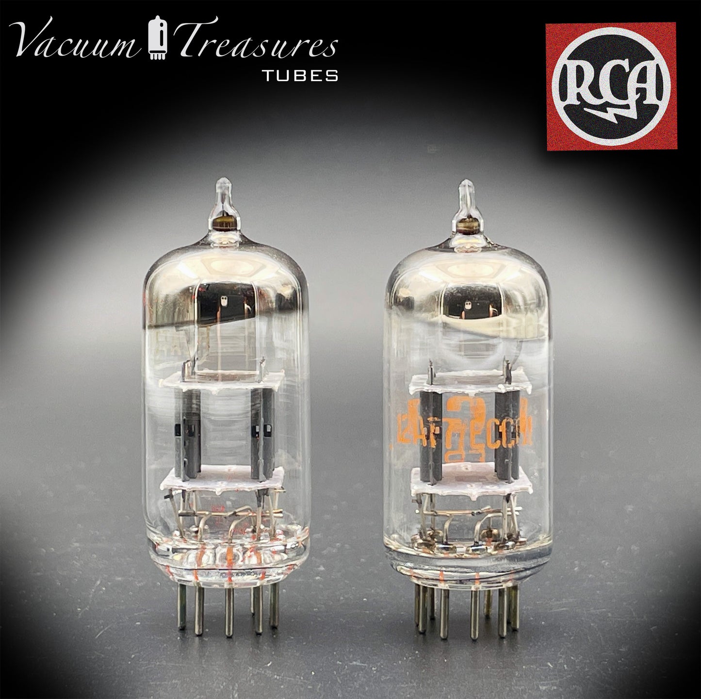 ECC81 ( 12AT7 ) RCA NOS NIB Gray Plates Halo Getter Matched Tubes MADE IN USA