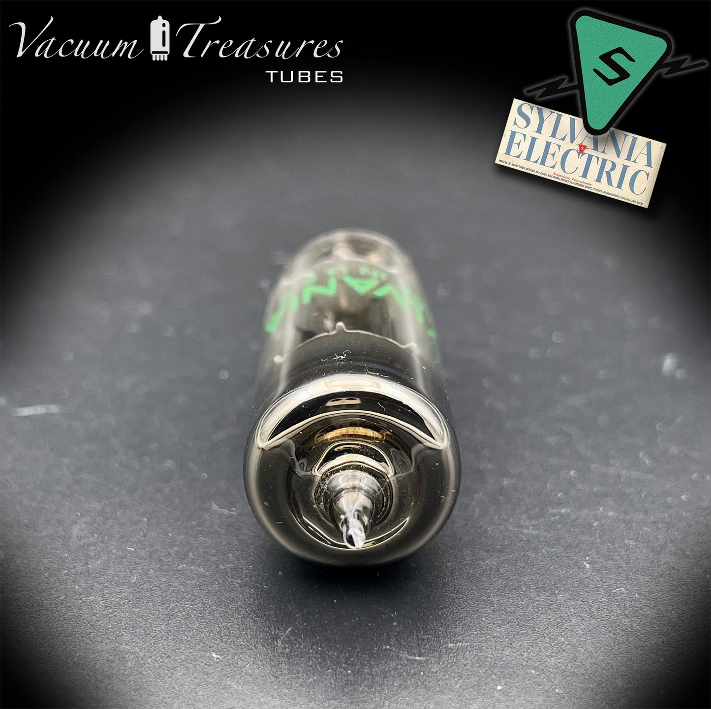 6X4 EZ90 NOS SYLVANIA Black Plates Halo Getter Tested Rectifier Tube USA 1952