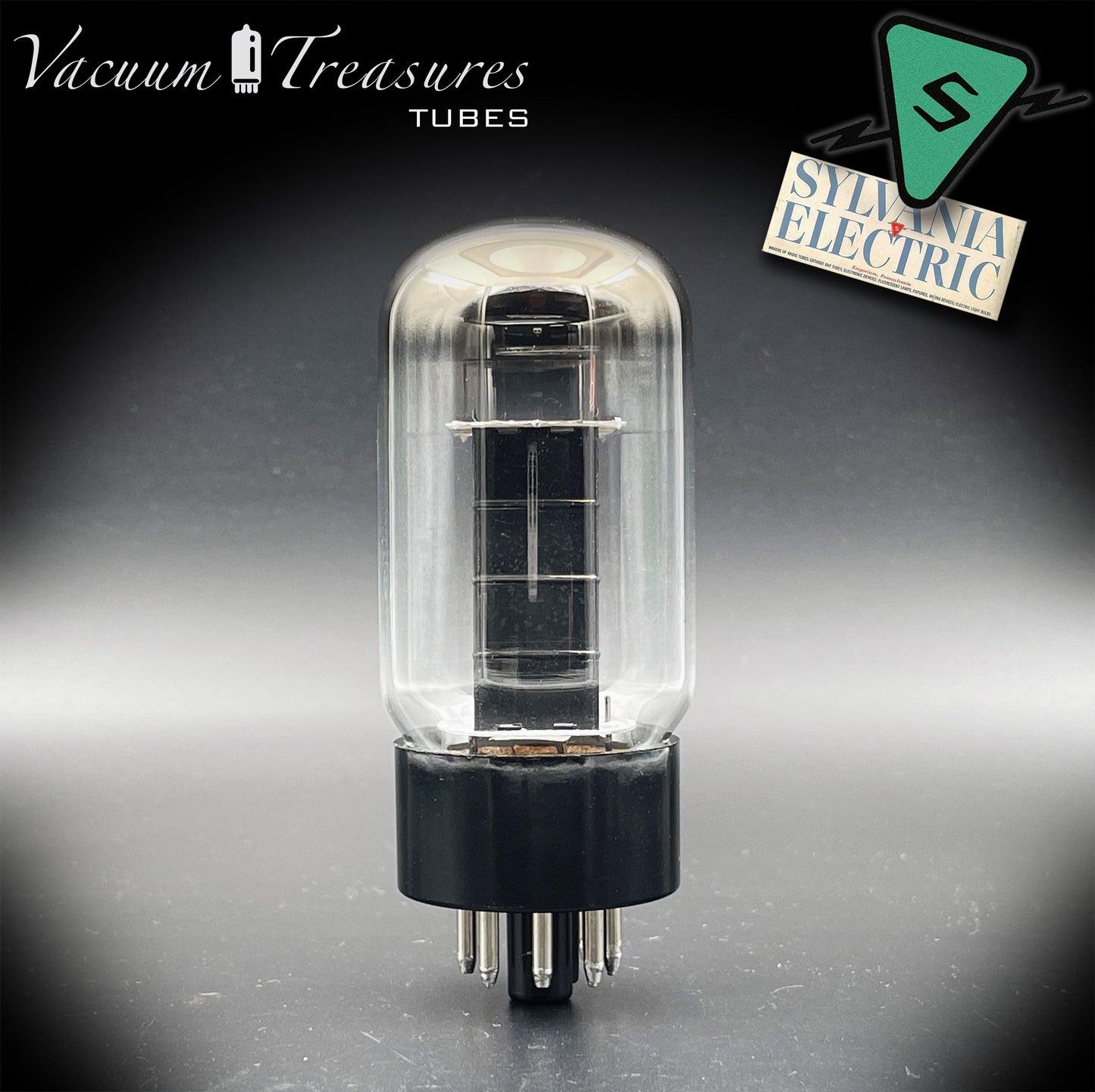 5Y4GA SYLVANIA NOS NIB Black Plates Halo Getter Rectifier Tube Made in USA