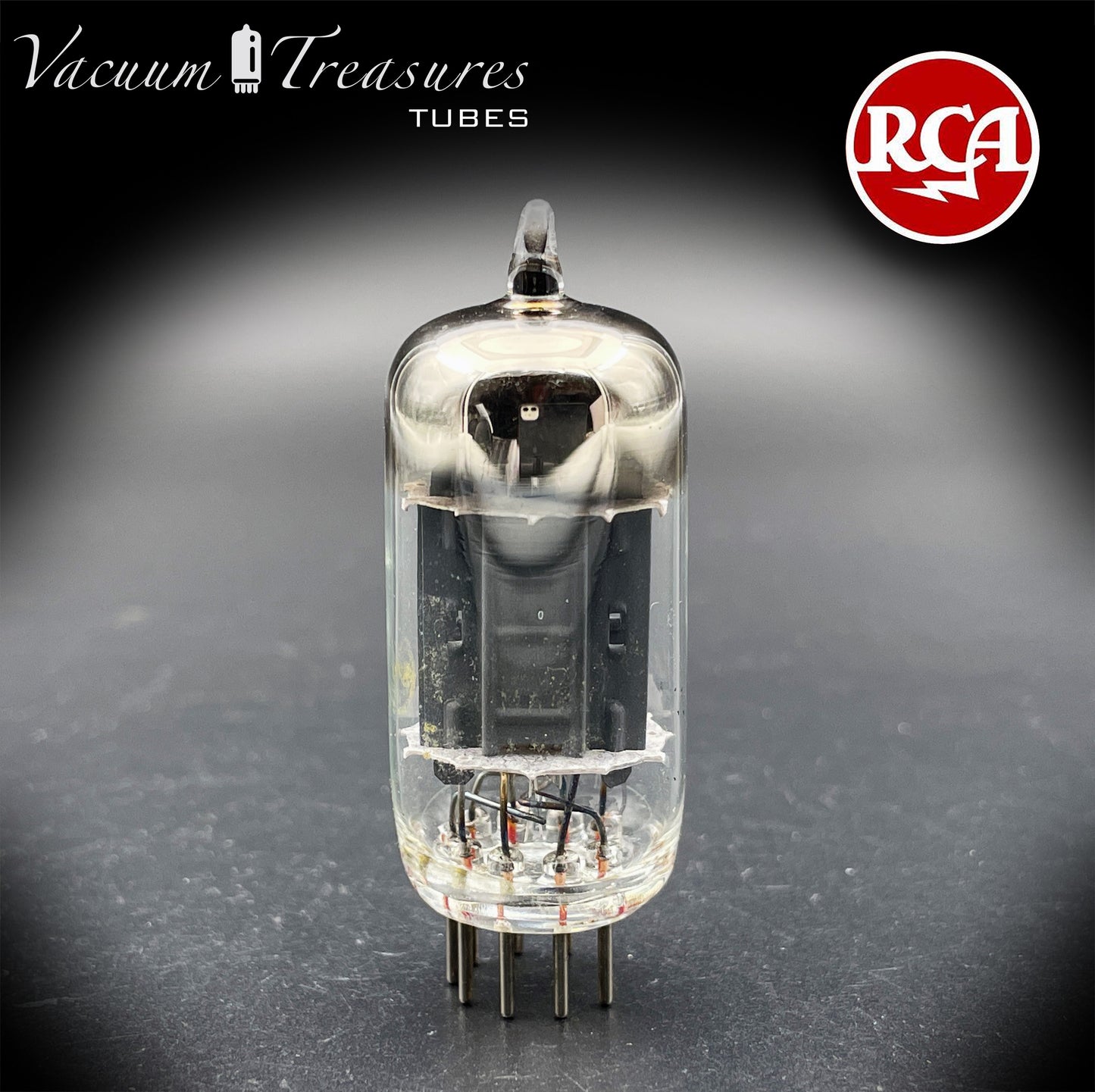 12AX7 / ECC83 RCA Long Gray Plates Square Getter Tube - Balanced - Made in USA '50s
