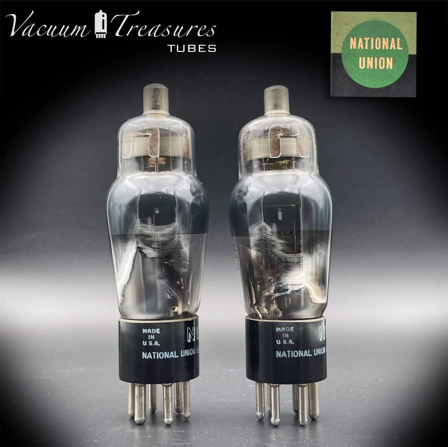 6C6 ( CK108 ) NU National Union NOS NIB Grafite Glass Matched Pair Tubes Made in USA