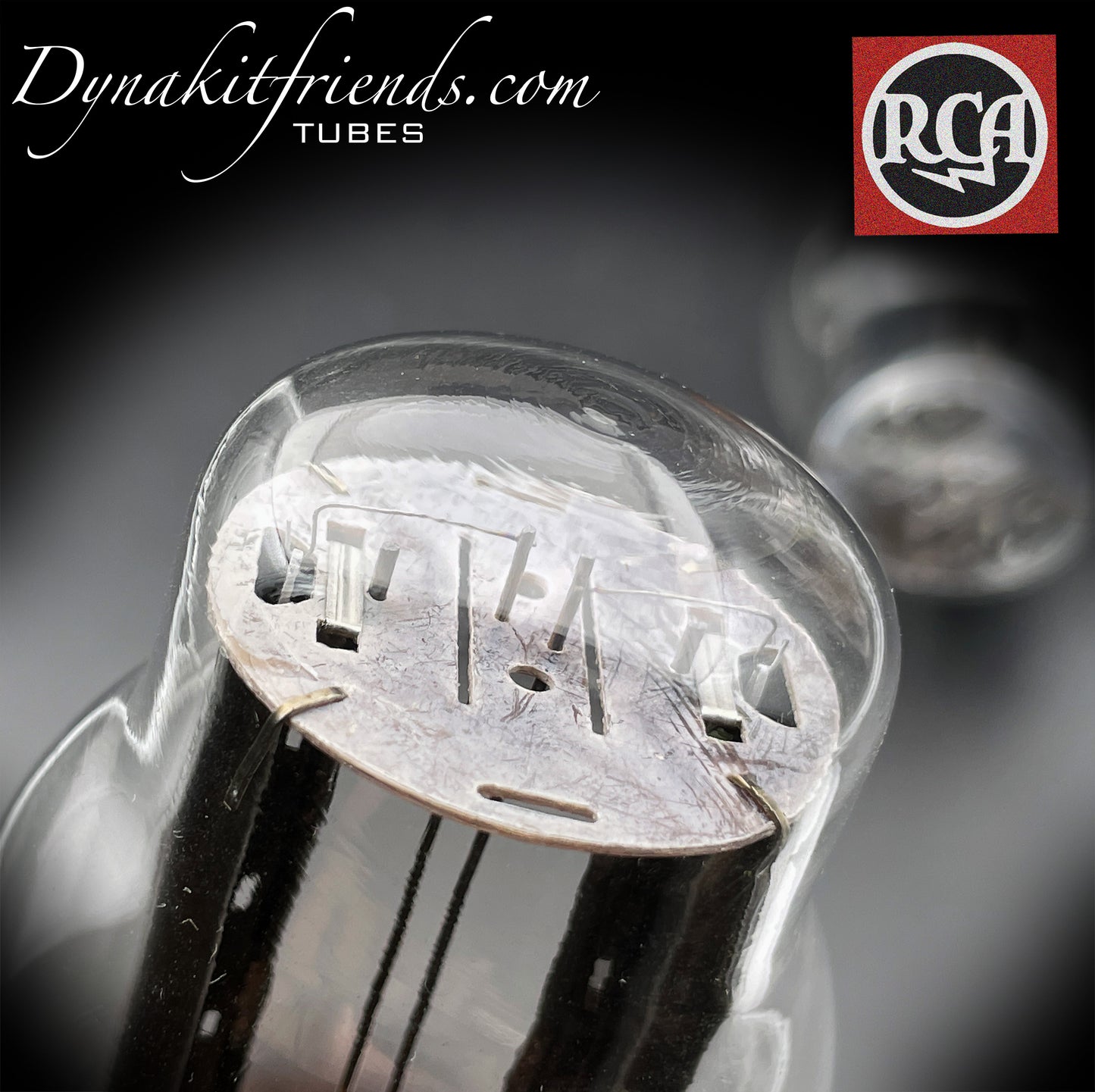 5R4GY (CV717) RCA-Gleichrichter mit schwarzen Getterplatten und quadratischem Boden, abgestimmte Röhren, hergestellt in den 50er Jahren in den USA