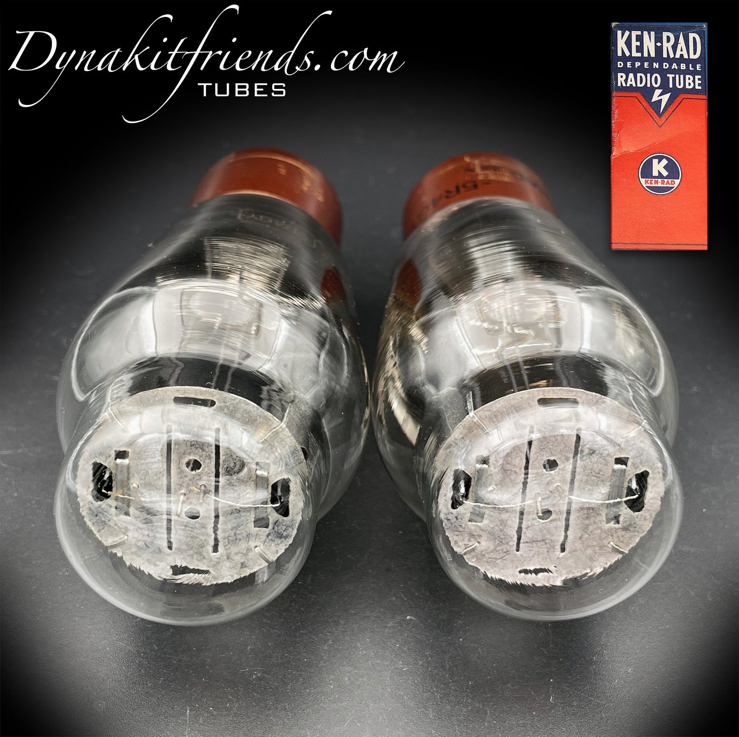 5R4GY JAN ( CV717 ) KEN-RAD Placas negras Rectificadores de tubos combinados Getter cuadrado de doble fondo Hecho en EE. UU. Años 40