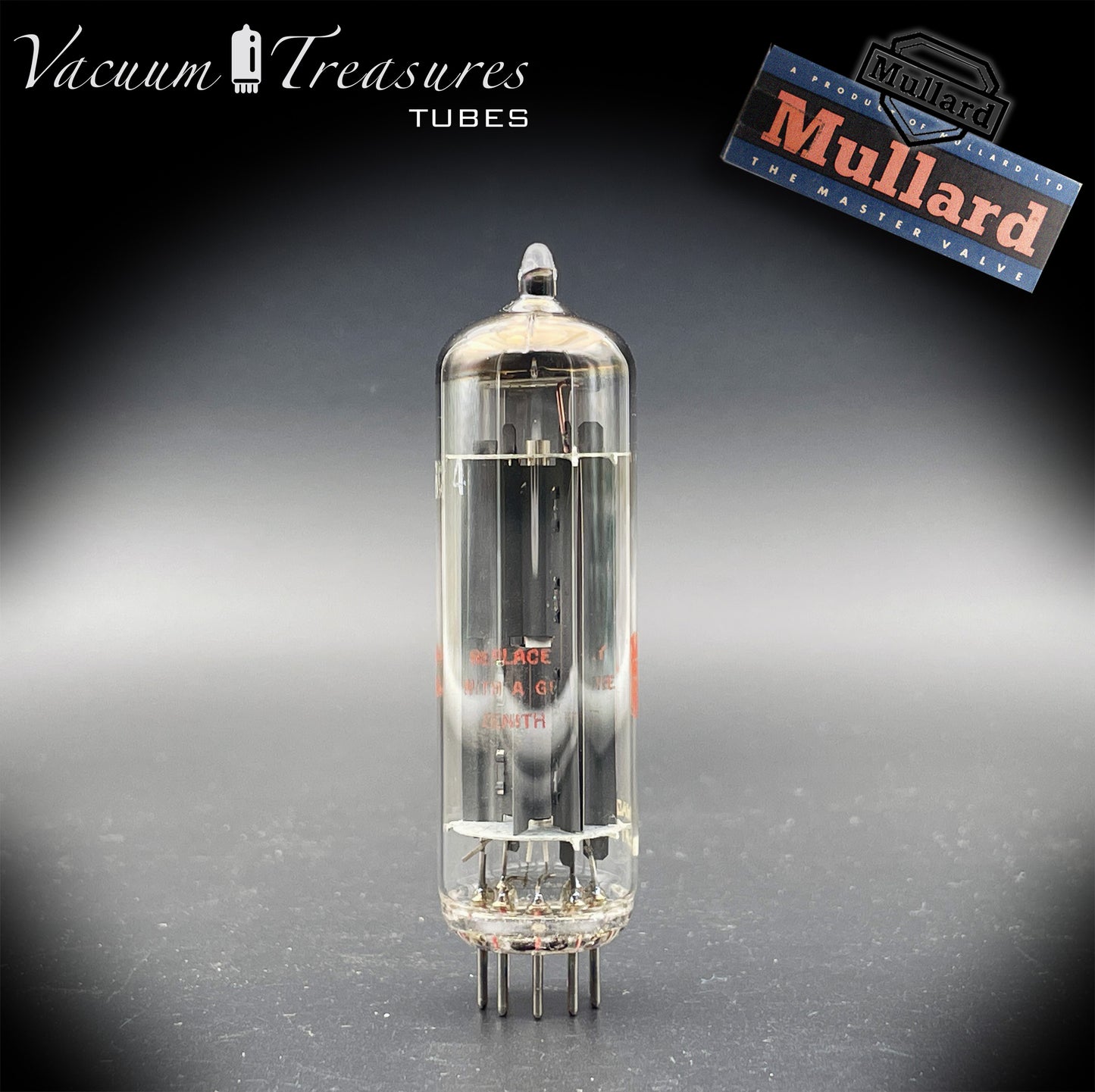 6CA4 ( EZ81 ) NOS NIB ZENITH by MULLARD Gray Plates Halo Getter Tested Tube Rectifier Made in GT. Britain