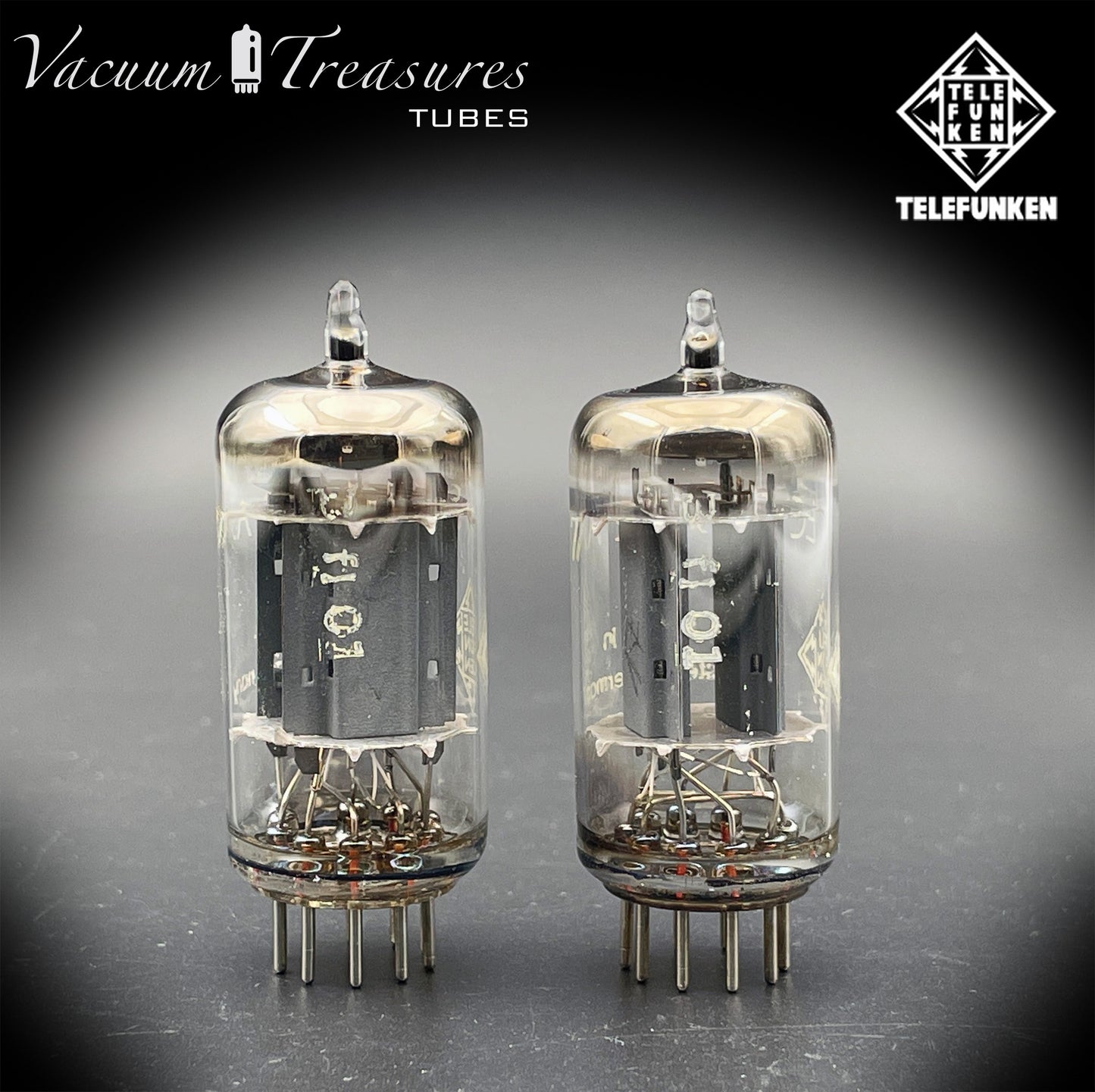 12AX7 ( ECC83 ) NOS TELEFUNKEN Smooth Plates Diamond <> Bottom Matched Tubes & Codes Made in Western Germany