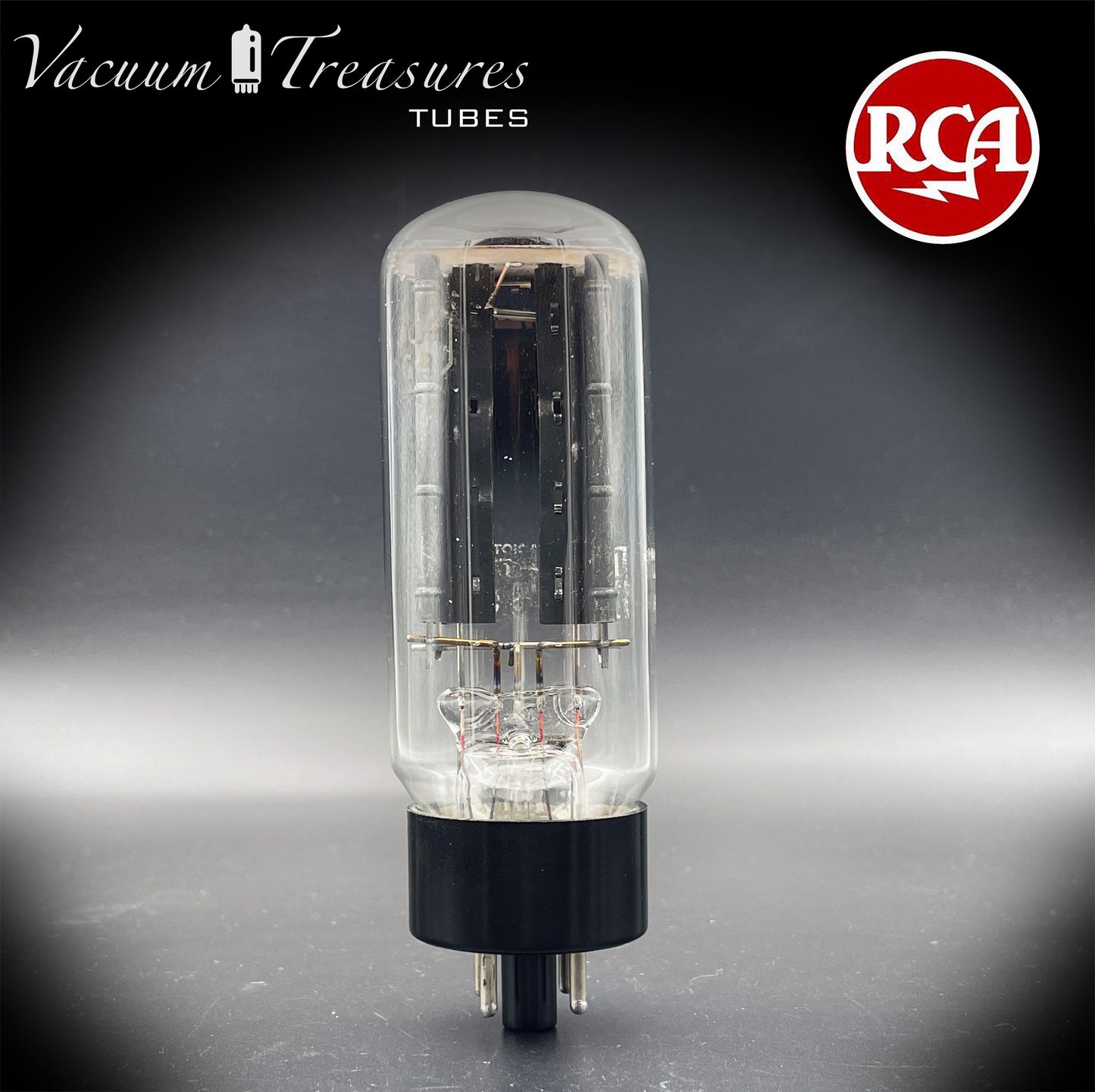 5U4GB 5AS4A RCA NOS NIB Black Plates Tall Bottle Tested Tube Top Side Square Getter Rectifier Made in USA '60s
