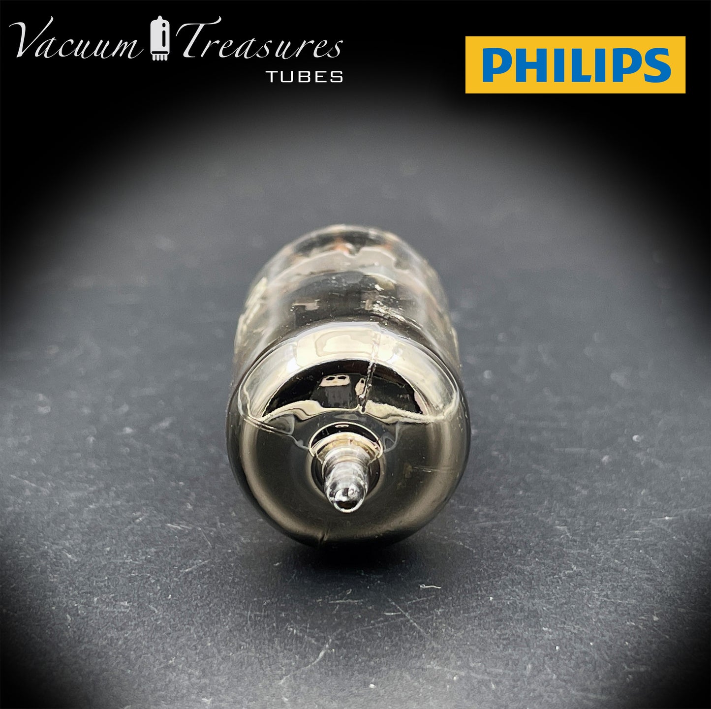 E88CC ( 6922 ) PHILIPS Special Quality Halo Getter Tube Gold Pin Made in Holland '66