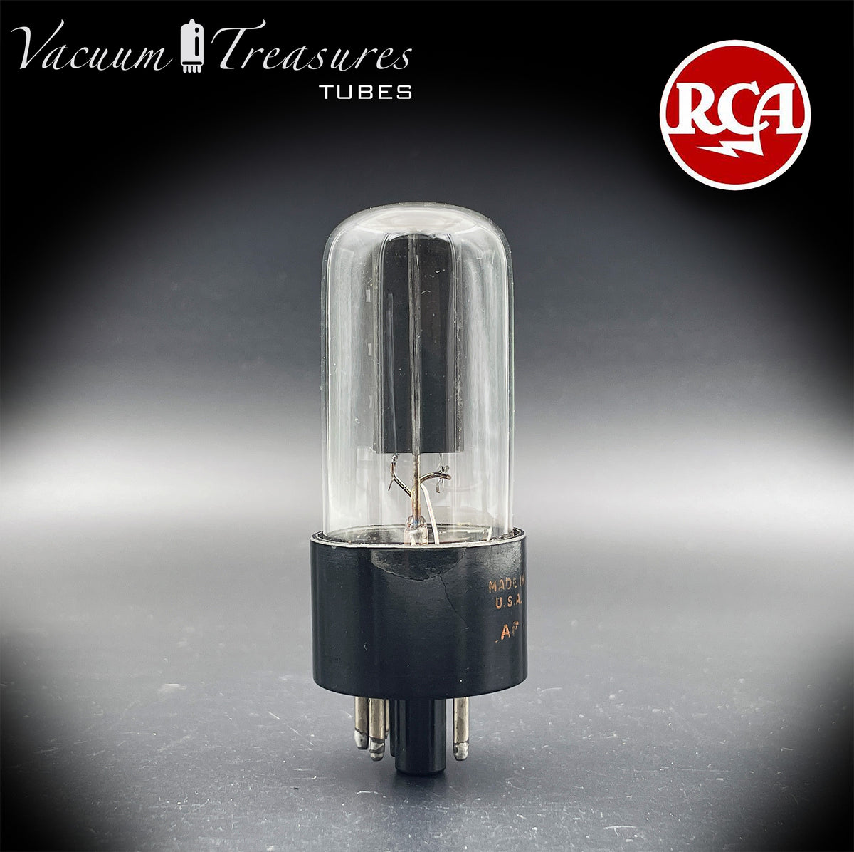 5Y3GT / 5Z2P RCA NOS Black Plates Square Getter Tube Rectifier Made in USA '64
