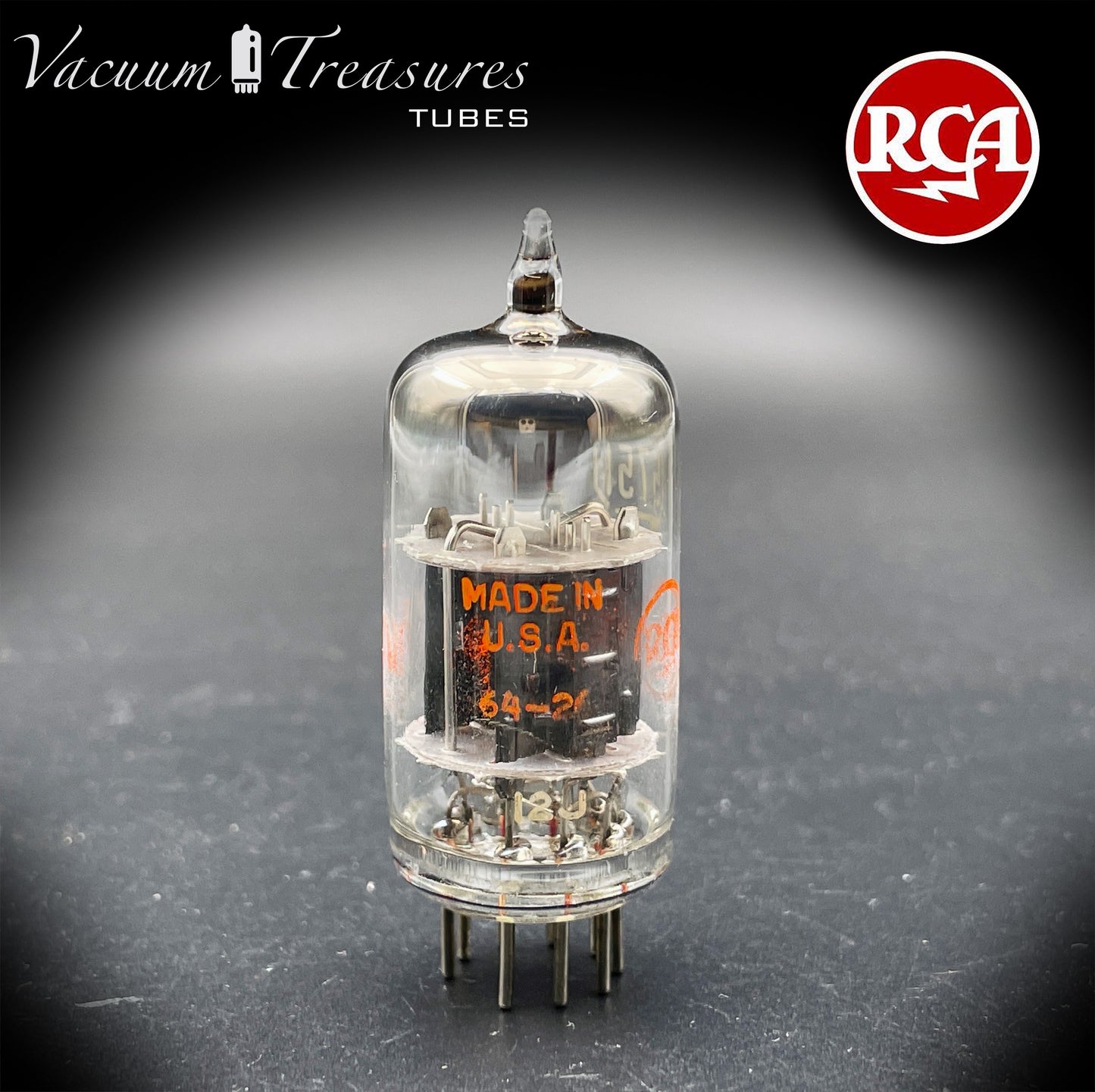 JRC 5751W1 RCA NOS NIB Black Plates Halo Getter Amplitrex Tested Tube Made in USA '64