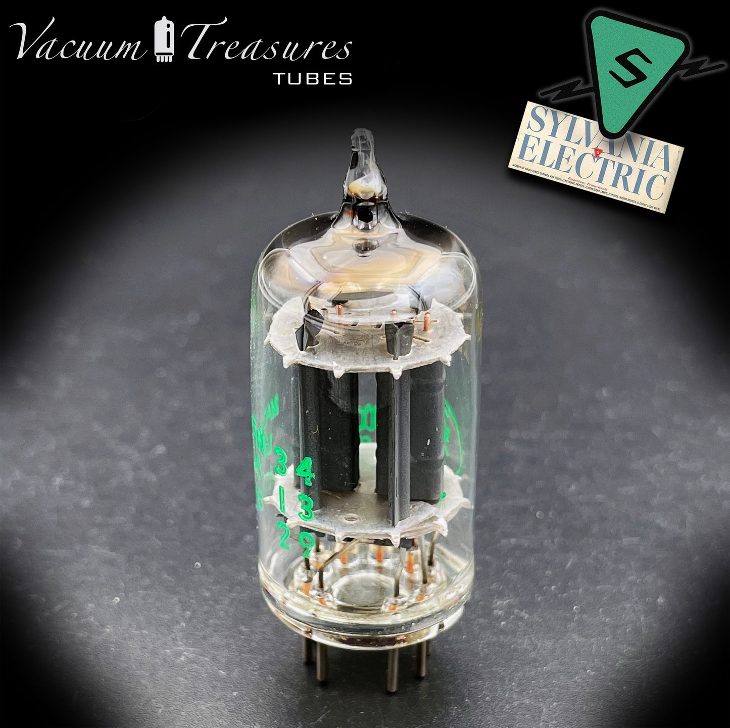 12AX7 / ECC83 NOS SYLVANIA Halo Getter Curve Tracer Tested & Balanced Tube Made in USA nel 1964