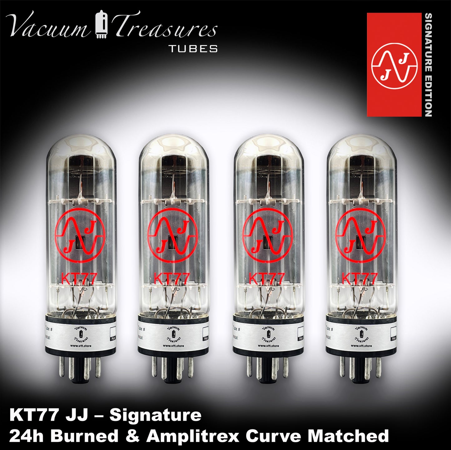 💎 KT77 EL34 JJ Signature Matched Quad - NEW - 24h Burn-in - Amplitrex Curve Tested Tubes