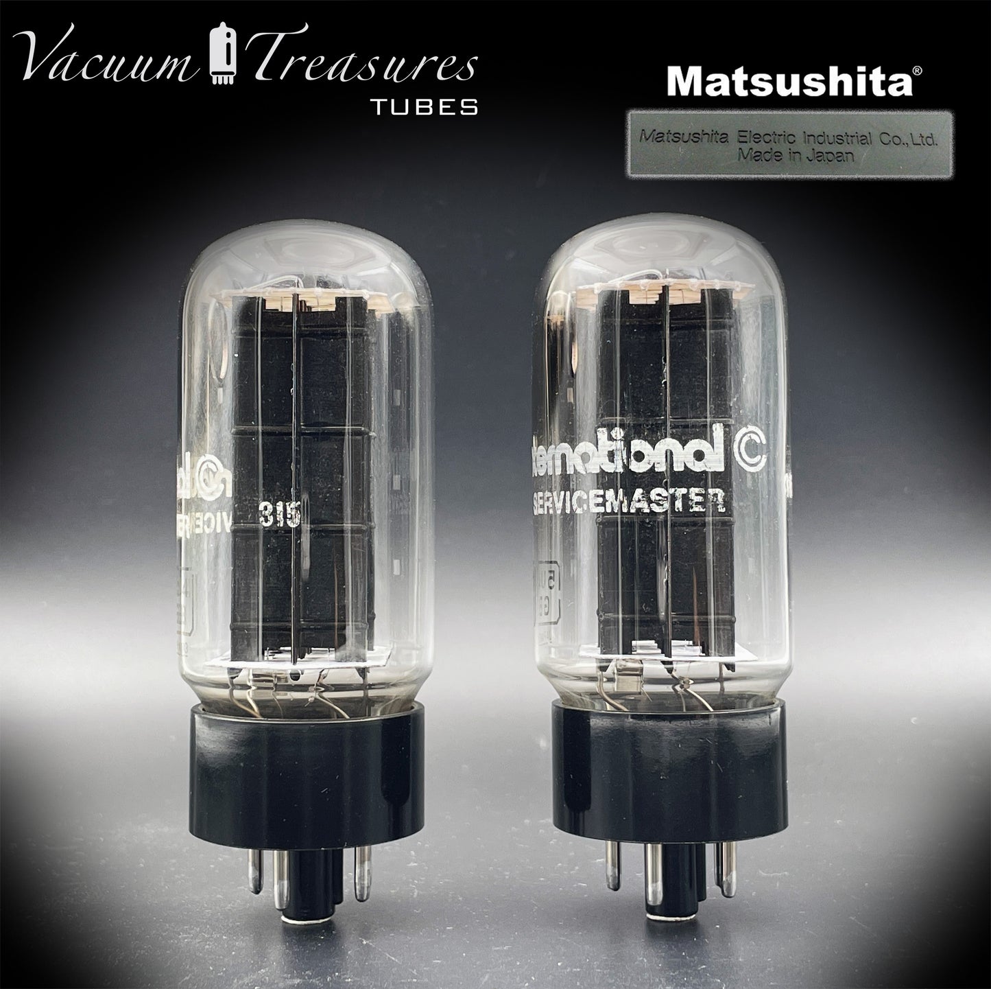 5U4GB 5AS4A NOS NIB MATSUSHITA/International Black Plates Matched Pair Tubes Top Side Halo Getter Rectifiers Made in JAPAN – Same Factory Code