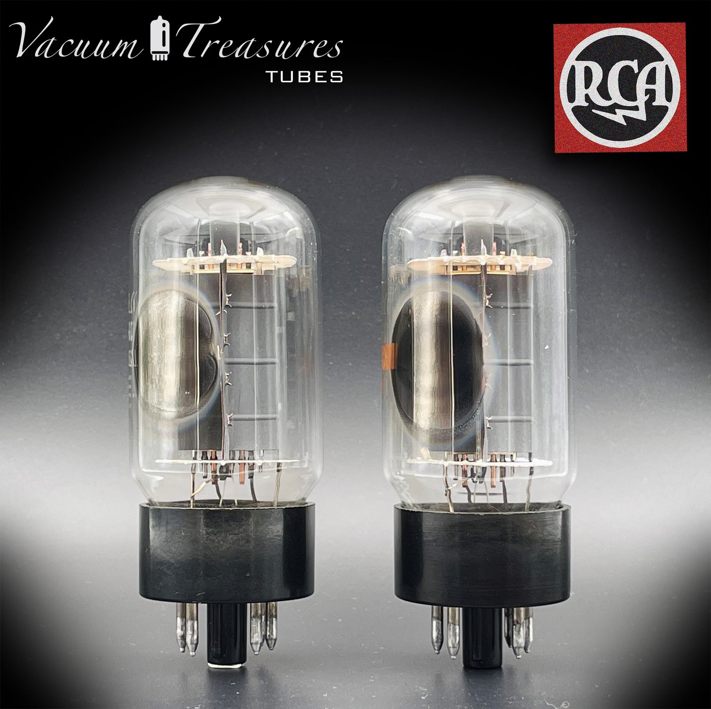 6L6 GC RCA NOS Gray Plates OO Getter Matched Pair Tubes MADE IN USA