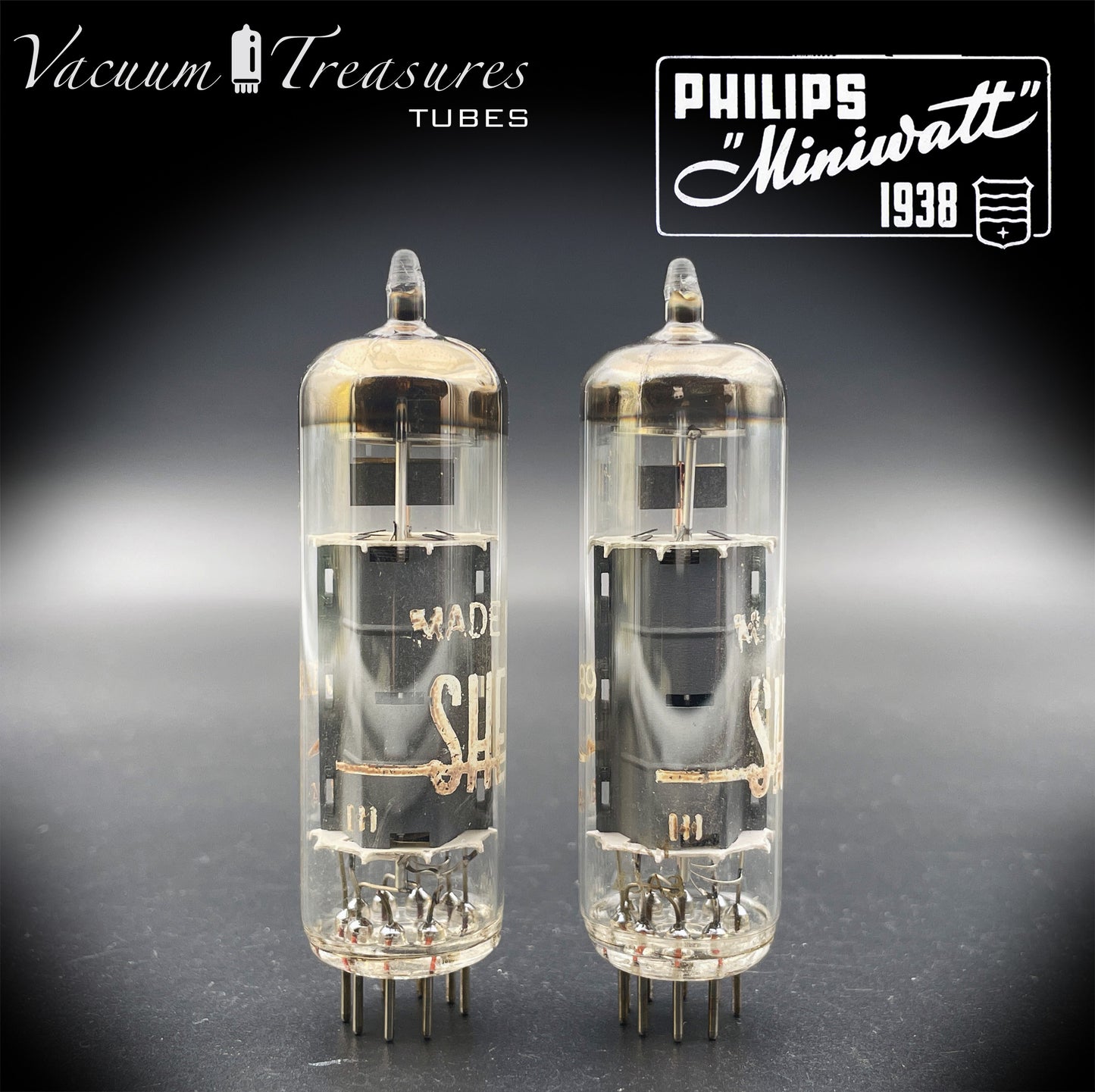 7189 SHERWOOD by Philips – Heerlen 1963 – Gray Plates – rx4 – Matched Pair – Tested 100%