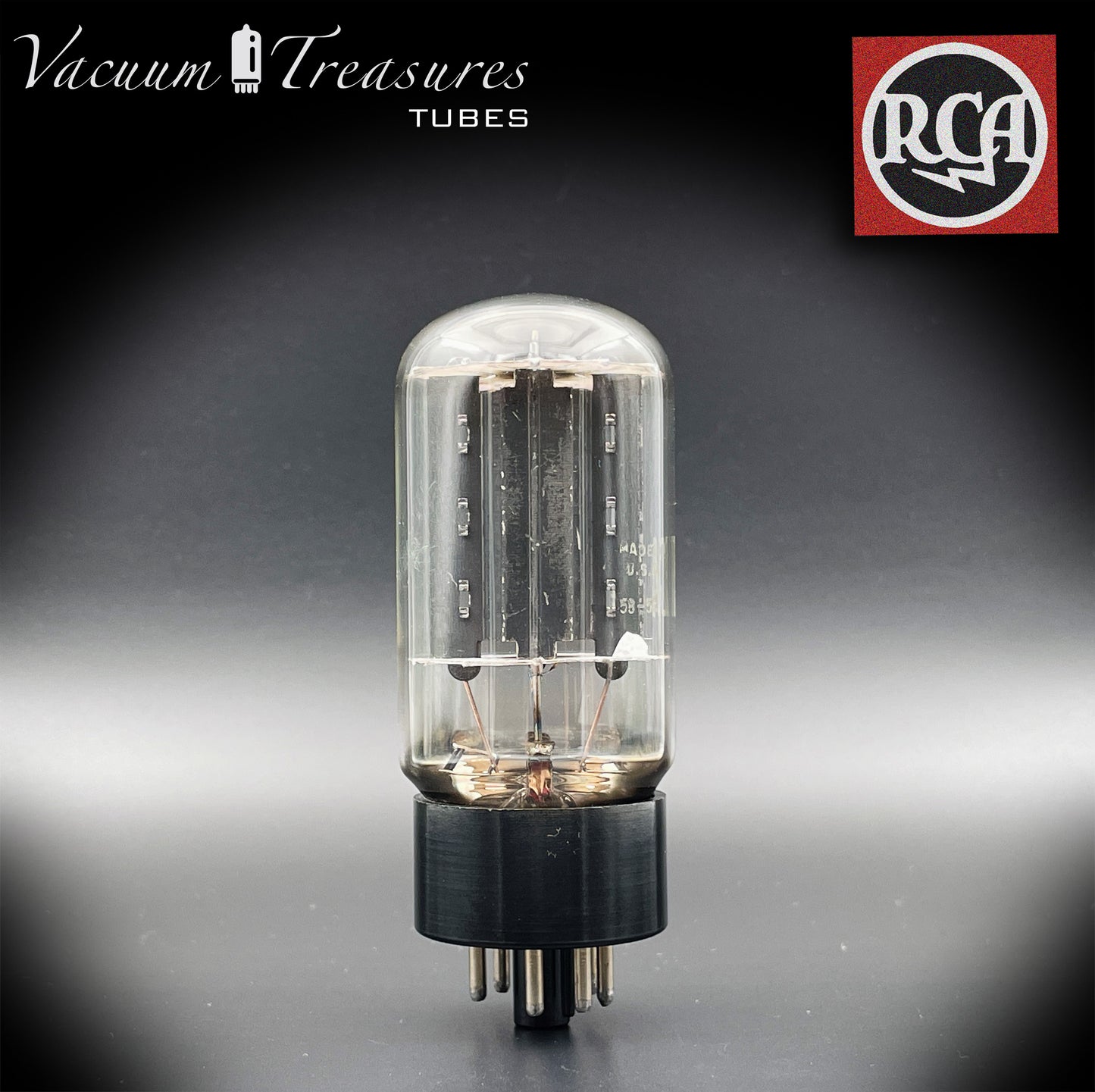 6L6GC RCA Placas negras inferior DD Getter Tubo probado Hecho en EE. UU.