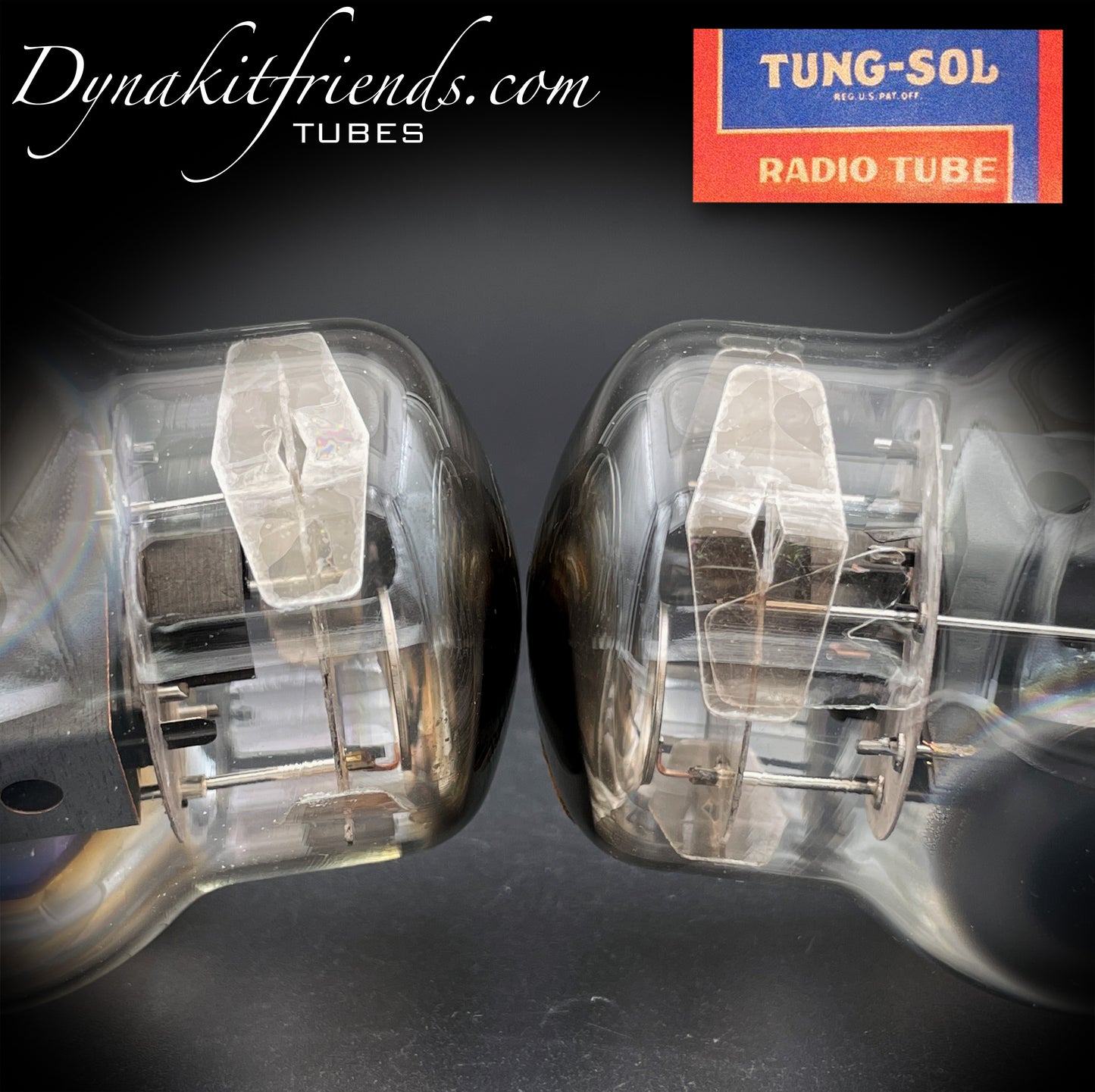 6550 TUNG-SOL Vintage Tipo 2 - Placas grises de 4ta generación Triple Halo Getter Tubos combinados de tres agujeros Hechos en EE. UU.