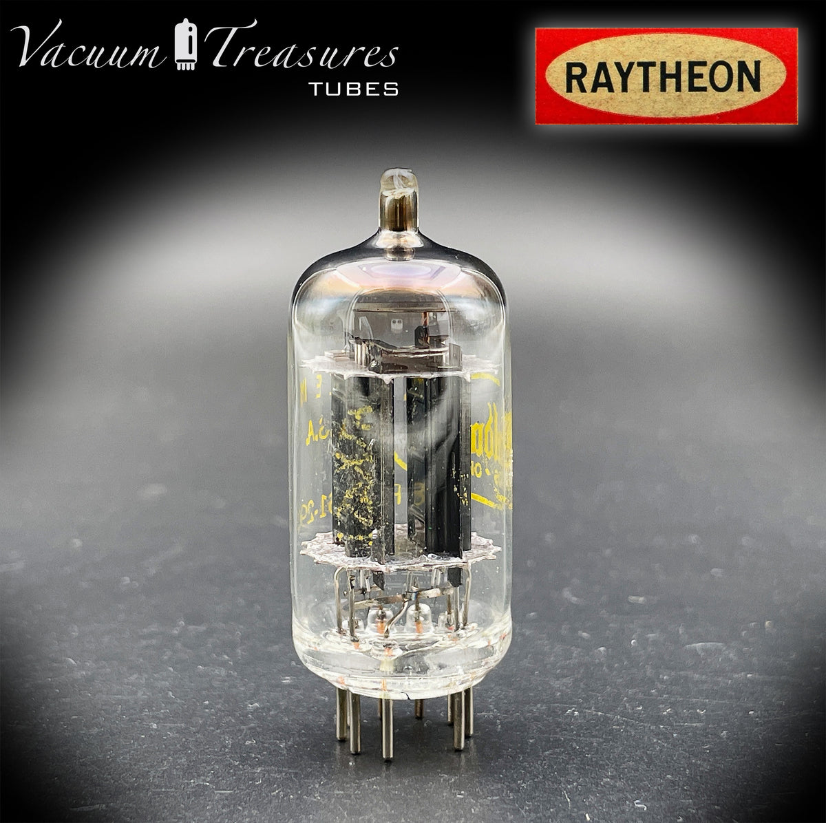 12AX7 / ECC83 NOS Baldwin by RAYTHEON Long Black plates Halo Getter Tested Balanced Tube USA