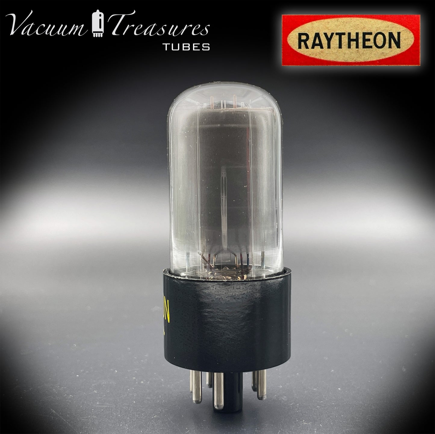 6V6 GT RAYTHEON NIB Black Glass [] Getter Tested Tube Made in USA '46