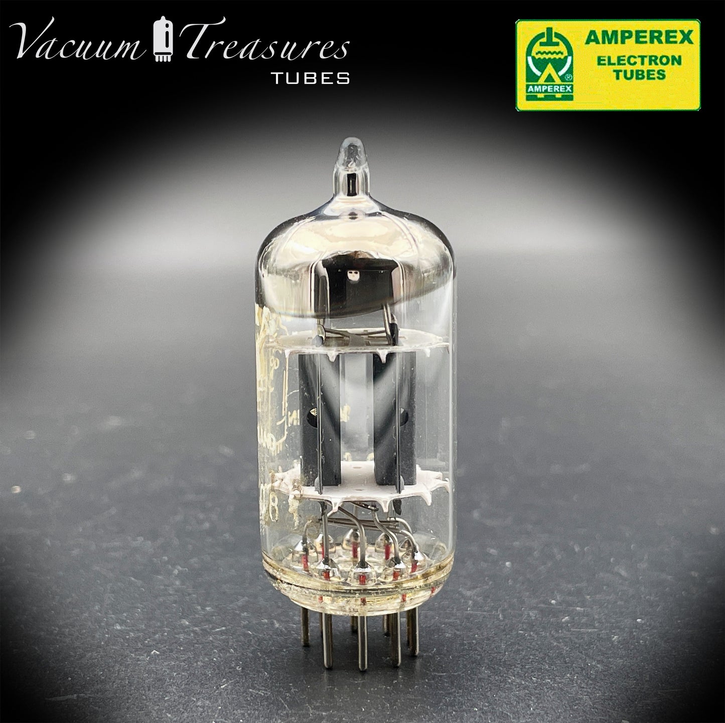 12AX7 / ECC83 NOS NIB AMPEREX Bugle Boy Short Plates Halo Getter Tested Tube MADE IN HOLLAND '60s