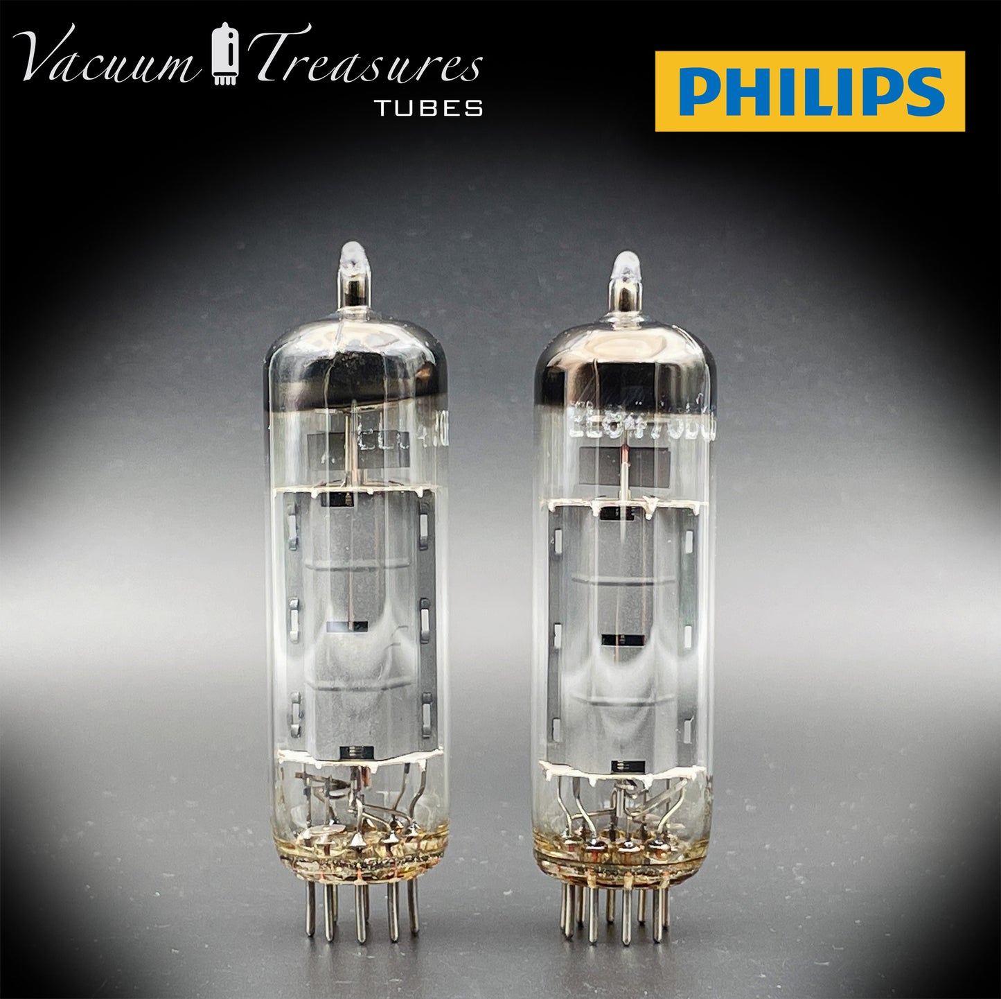 6BQ5 ( EL84 ) PHILIPS Gray Plates Halo Getter rX3 Matched Tubes Made in AUSTRIA '50s