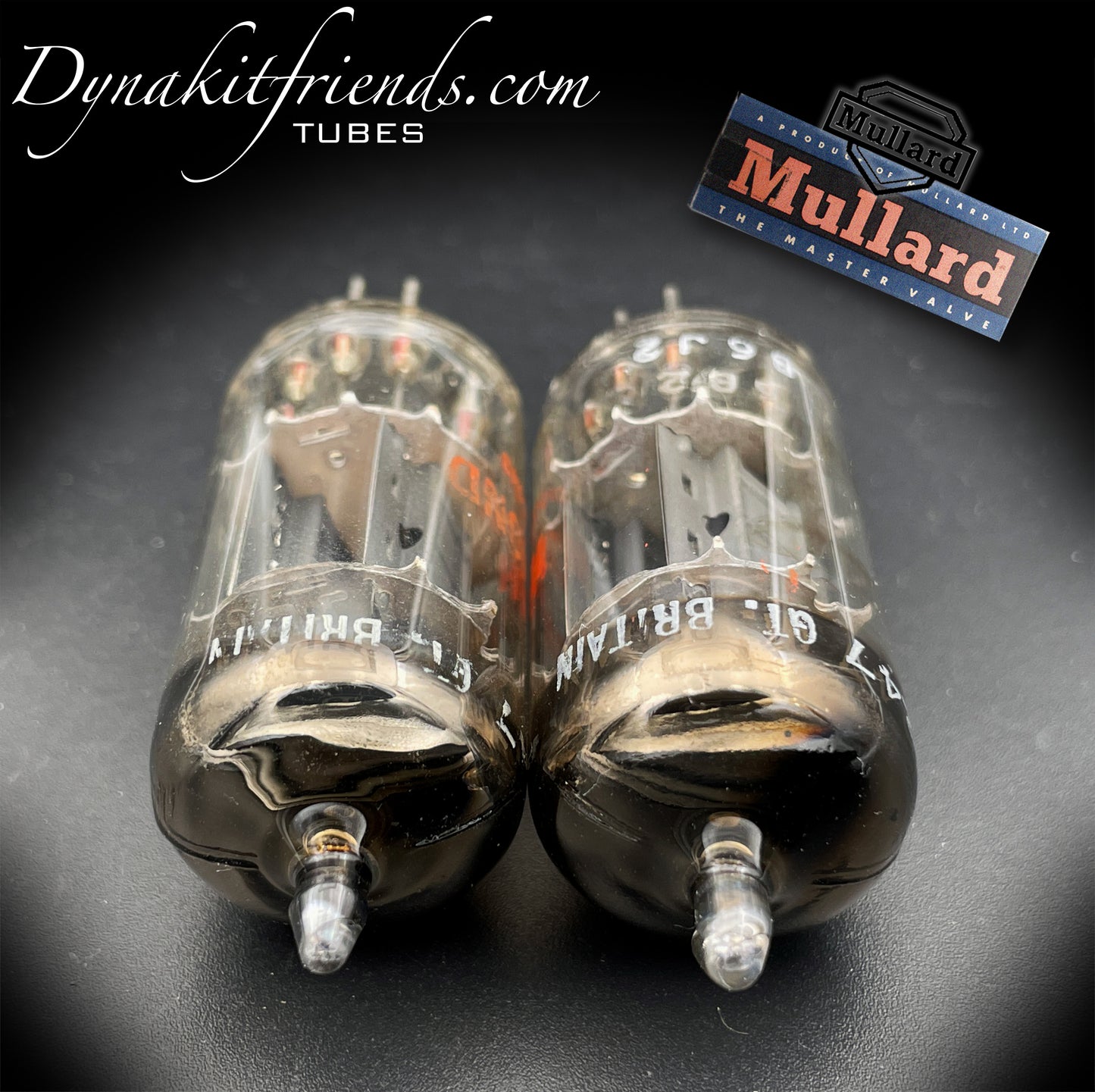 7247 ( 12DW7 ) MULLARD Blackburn O Getter Matched Tubes MADE IN GT. BRITAIN