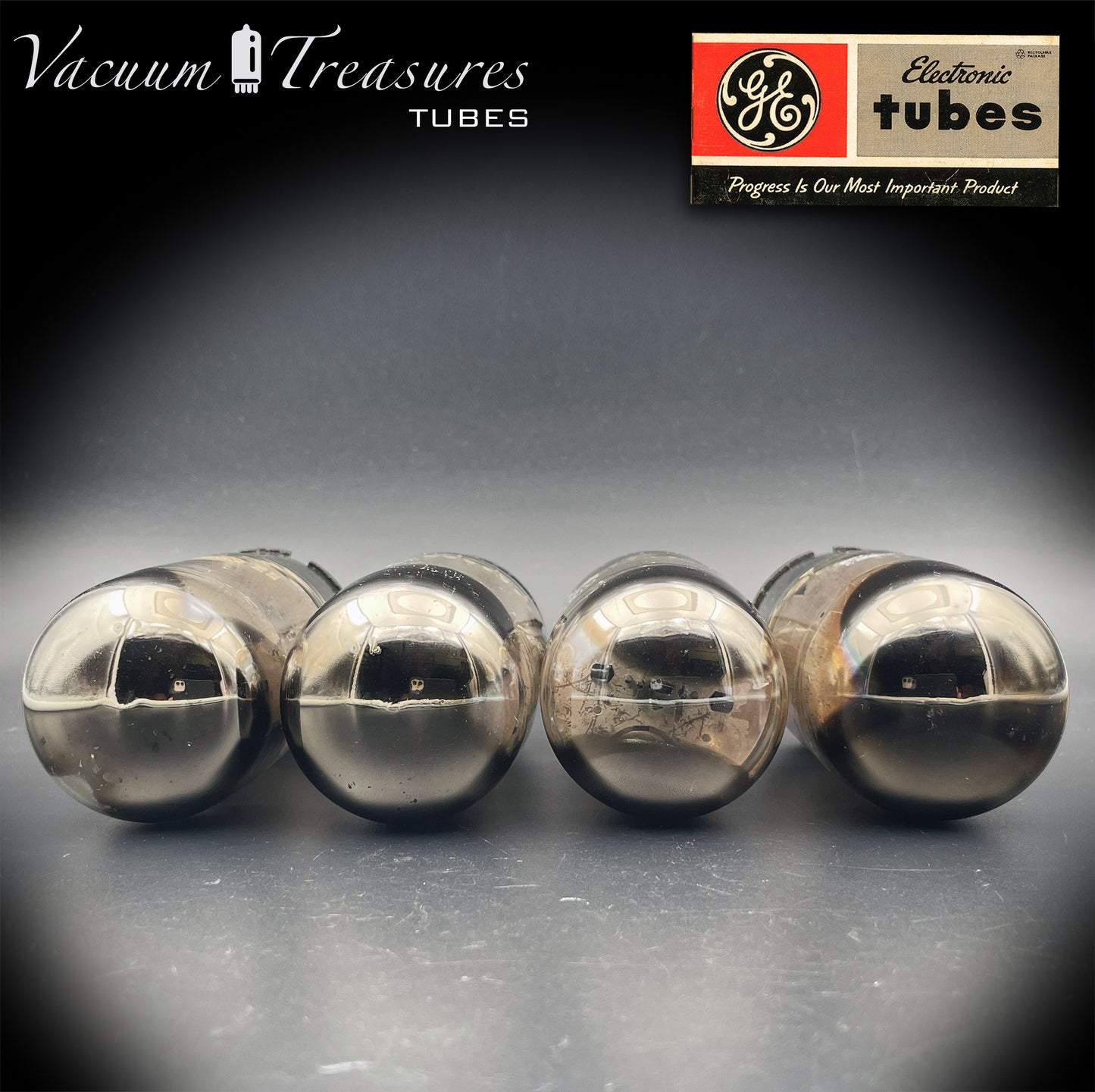 6550 GE Vintage Matched Quad - First Version - Welded Plates MADE IN USA