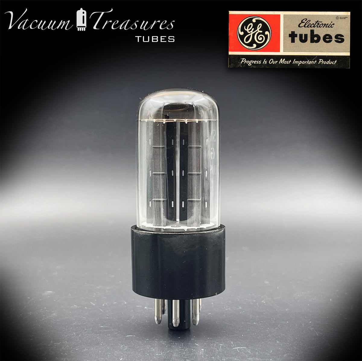5Y3GT / 5Z2P GE NOS NIB Gray Plates Halo Getter Tube Rectifier Made in USA