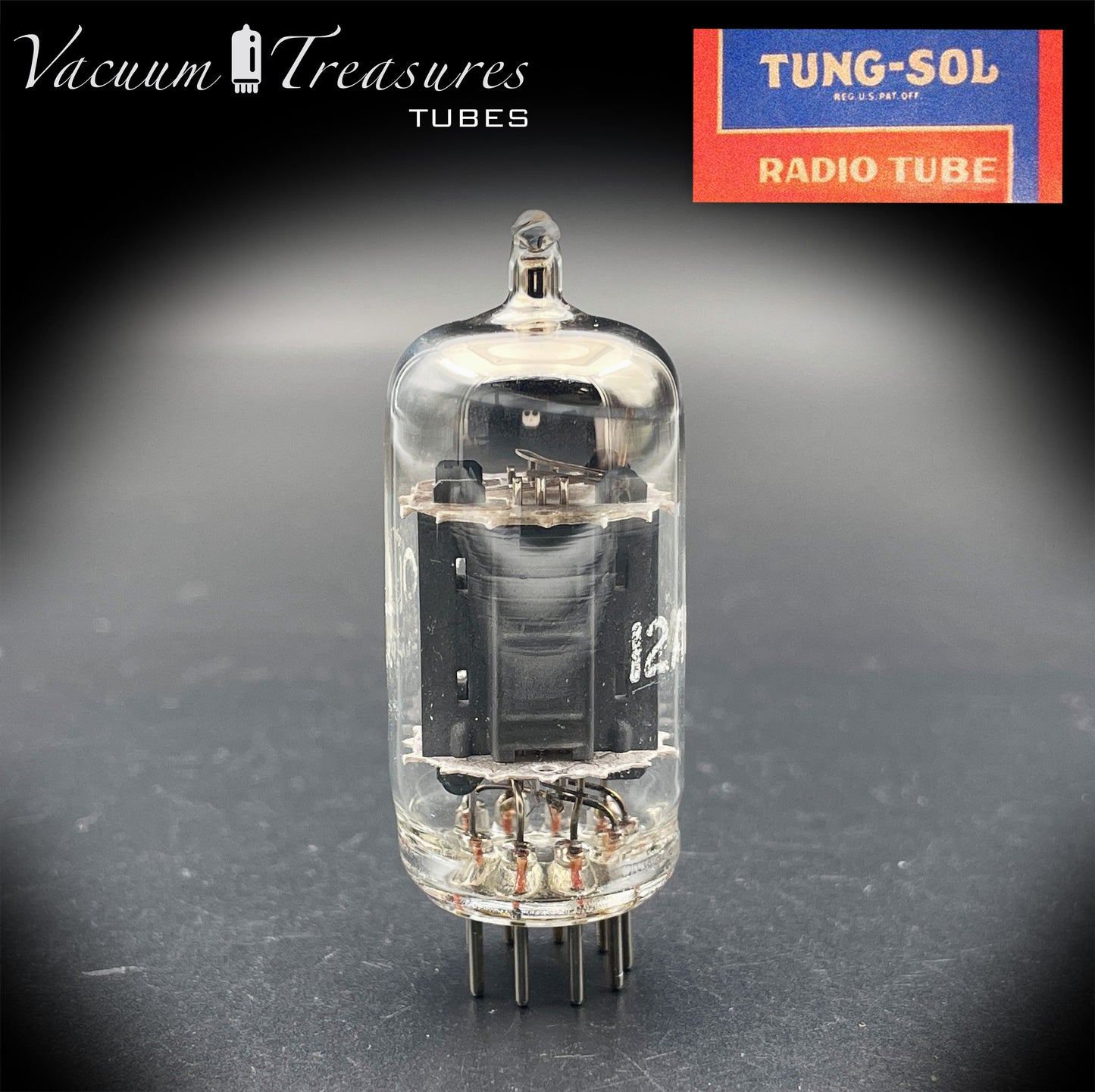 12AX7 / ECC83 NOS Tung-Sol Long Gray Plates Halo Getter Tested Tube Low Noise & Mic '60s