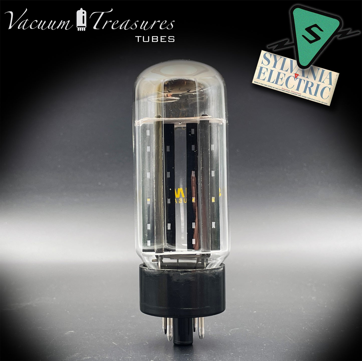 5U4 GB 5AS4A SYLVANIA NOS NIB Black Plates Halo Getter Tested Tube Rectifier Made in USA