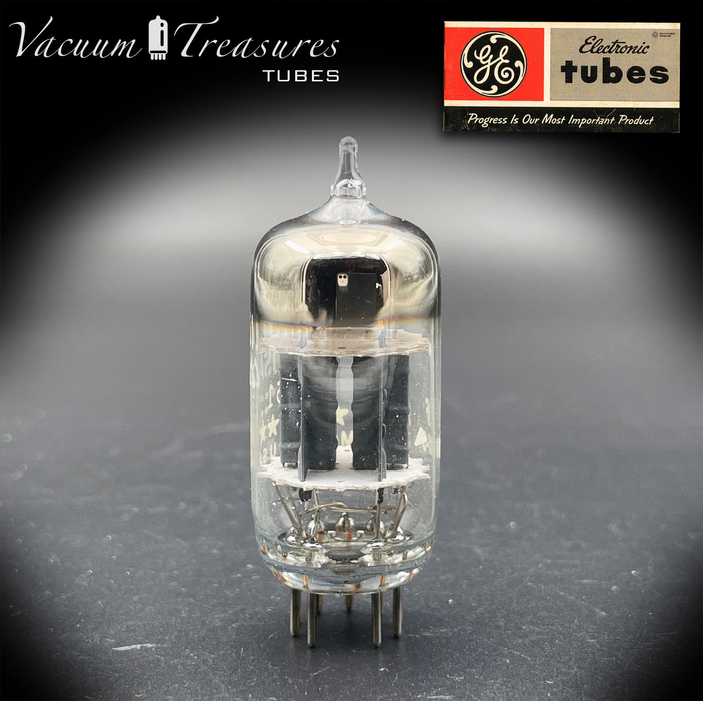 5751 GE NOS NIB Five Stars Gray Plates Halo Getter Tested Tube Made in USA '72