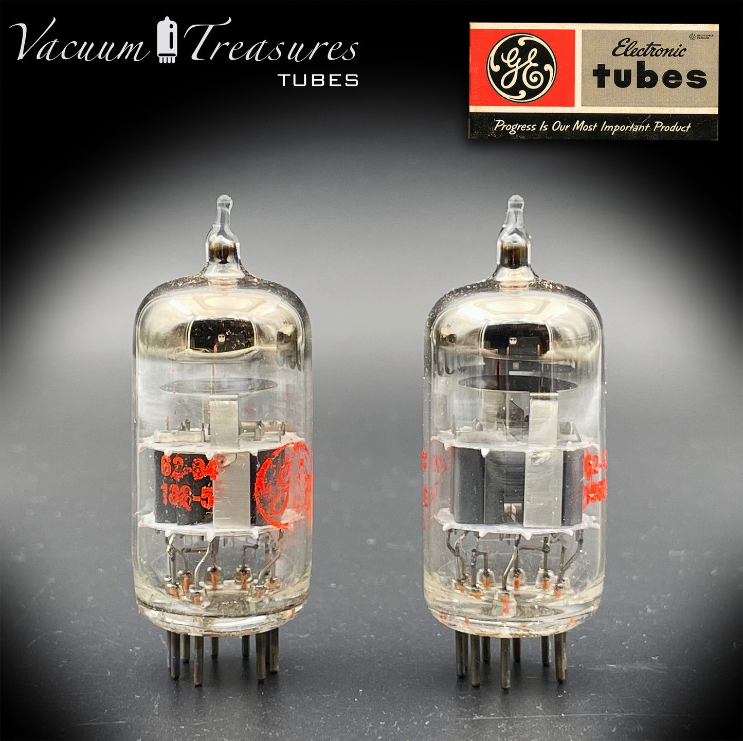 ECC88 ( 6DJ8 ) AMPEREX Bugle Boy D Getter Matched Tubes Made in HOLLAND '50s