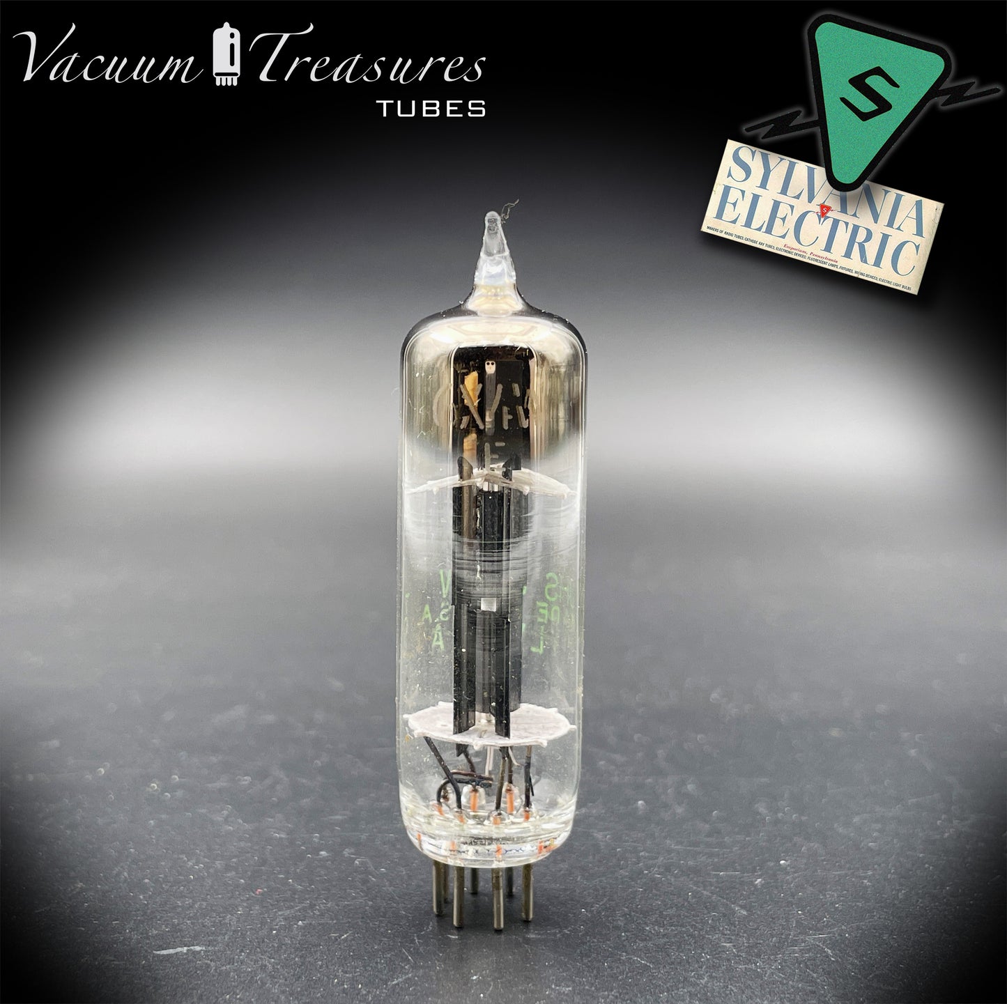 JHS 6X4W EZ90 NOS NIB SYLVANIA Tested Tube Black Plates Square Getter Made in USA '57