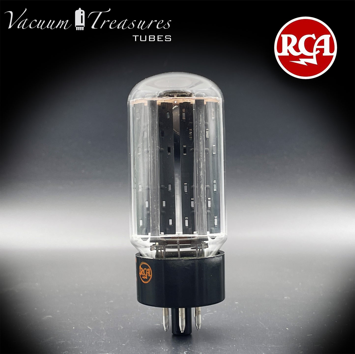 USN CRC 5U4GB RCA NOS NIB Black Plates Top Side Halo Getter Tested Tube Rectifier USA