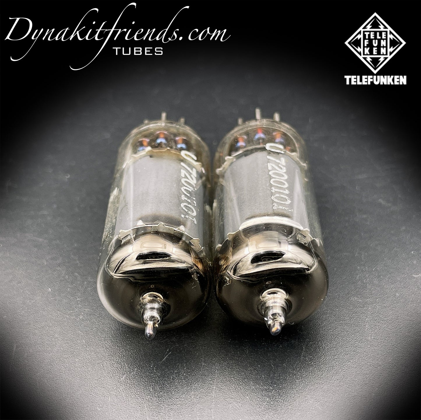 6AU6 ( EF94 ) Telefunken <> Diamond bottom Same Codes Gray Plates Square Getter Matched Tubes Made in Germany