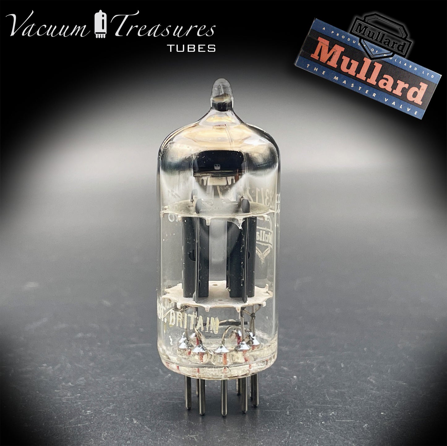 12AX7 / ECC83 NOS MULLARD Blackburn 1959 – Short Gray Plates – Halo Getter – Balanced Section