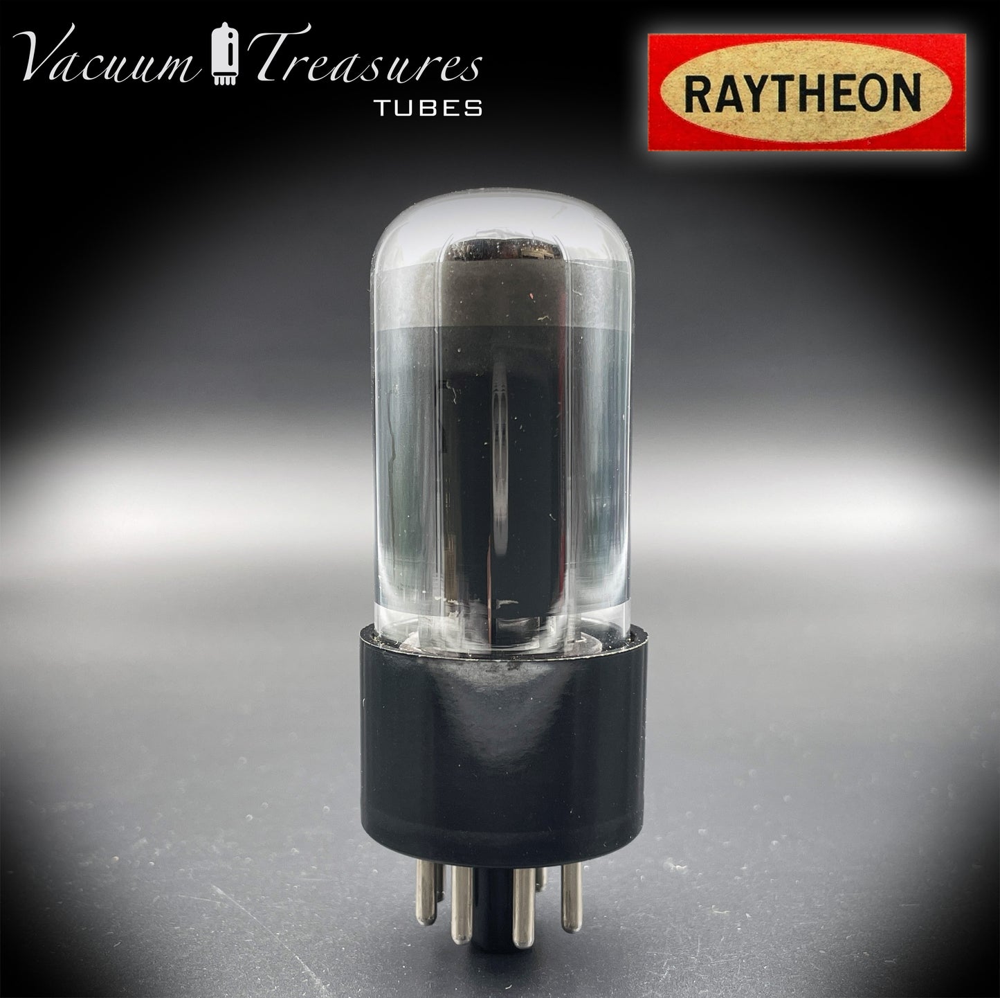 6V6 GT RAYTHEON NIB Black Glass CHROME TOP Tested Tube Made in USA '55