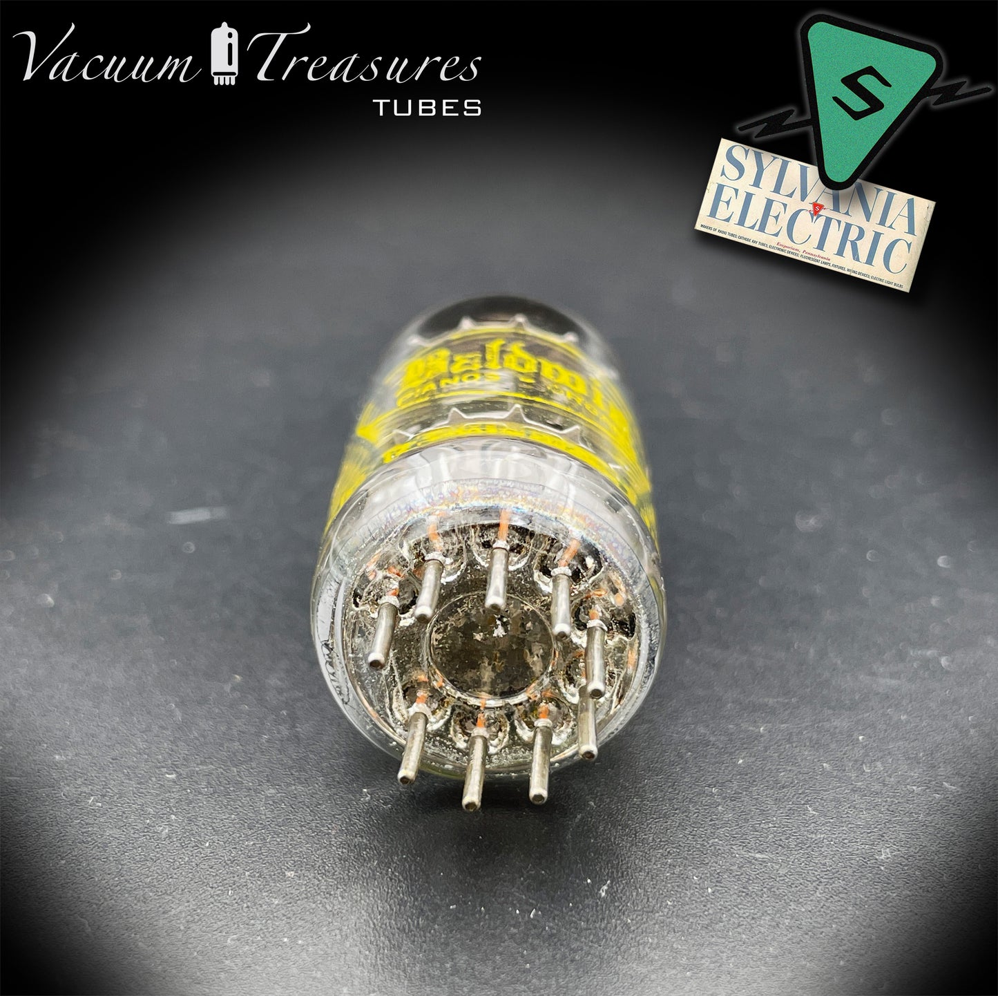 12AX7A ECC83 RAYTHEON Long Black Plates Tested Tube Made in USA '60