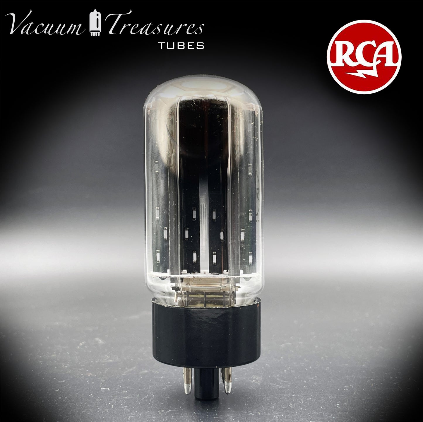 5V3A 5AU4 RCA NOS NIB Black Plates Round Getter Rectifier Tube - Amplitrex Tested - Made in USA