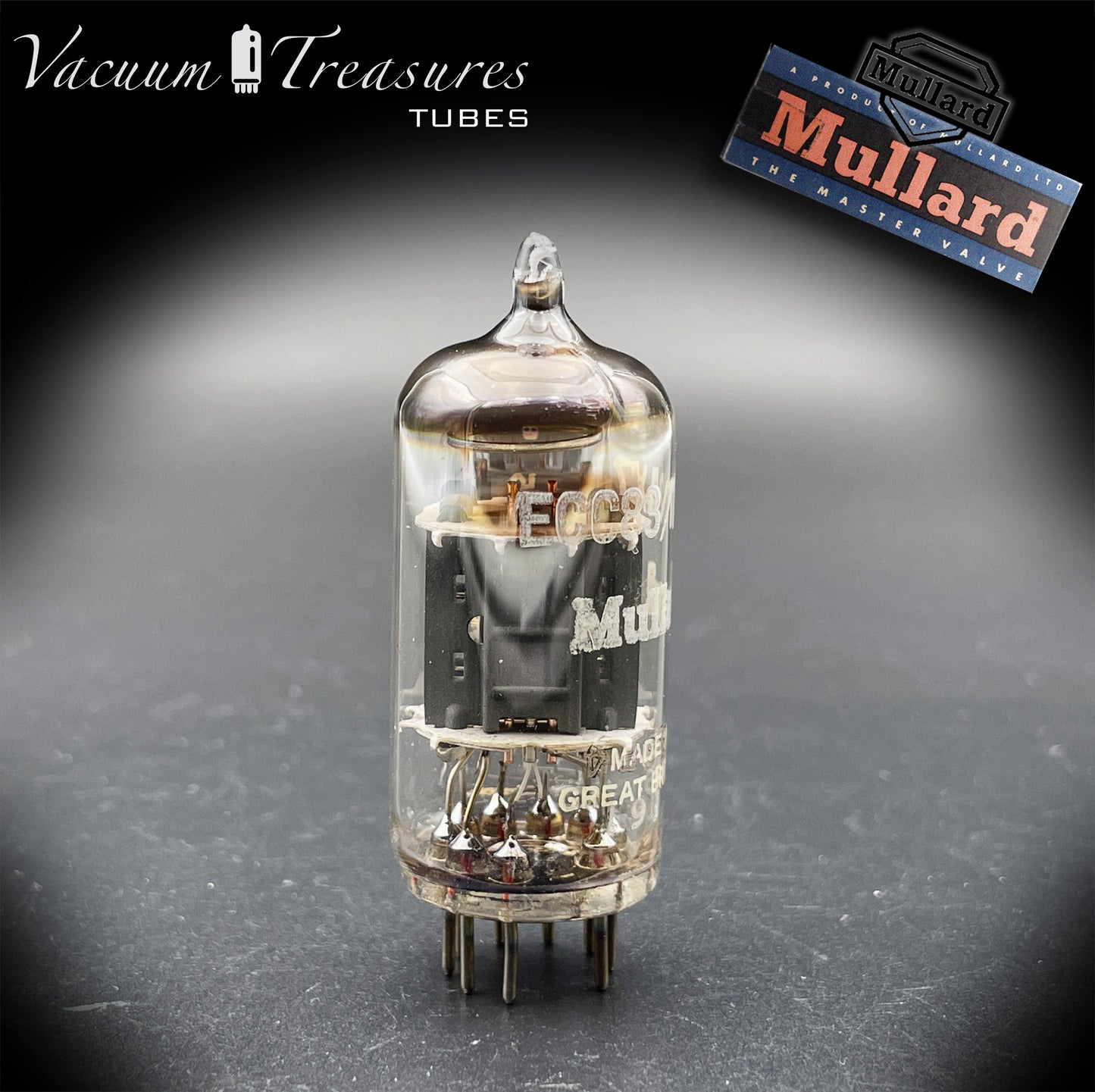 12AX7 ( ECC83 ) MULLARD NOS Blackburn Short Plates Halo Getter Tested Tube MADE IN GREAT BRITAIN '63