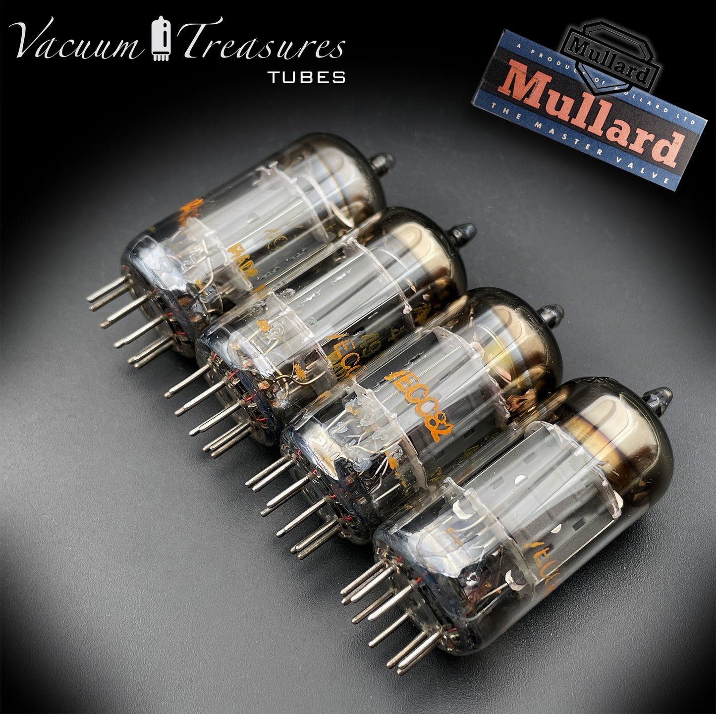 ECC82 ( 12AU7 ) CV491 MULLARD for Amperex Short Plate Matched Valve Tube Gf2 B4O3 GT. BRITAIN '64