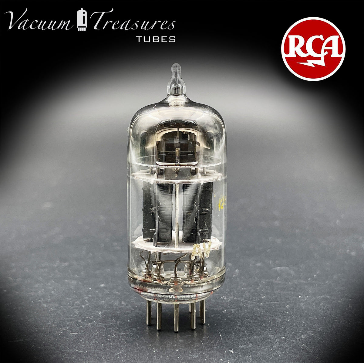 5751 RCA Triple Mica Black Plates Square Getter Amplitrex Tested Tube USA
